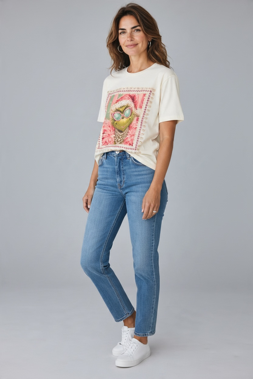 Keep It Gypsy Glam Grinch Rhinestone Graphic Tee