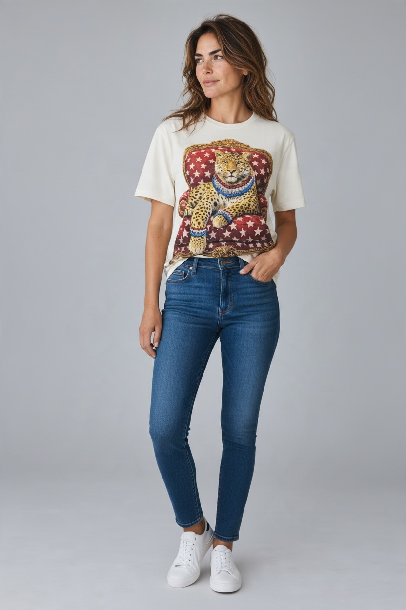 Felecia Bella Tee-Patriotic Leopard