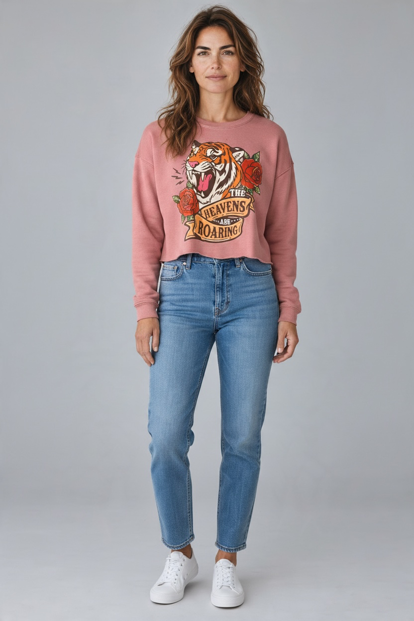 Felecia Bella Graphic Half Sweater The heavens are Roaring