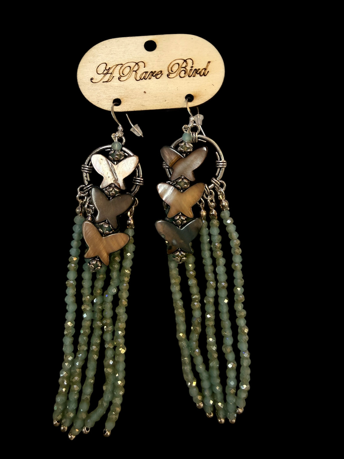 A Rare Bird Sea Glass Daydream Butterfly Earrings