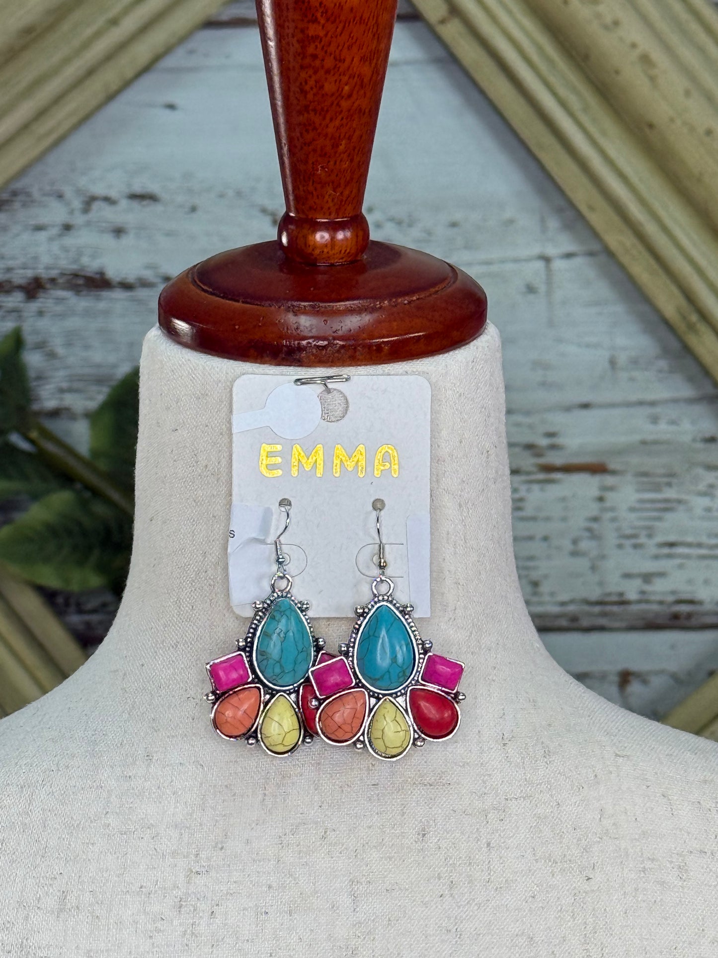 Emma Multi Color Fan earrings