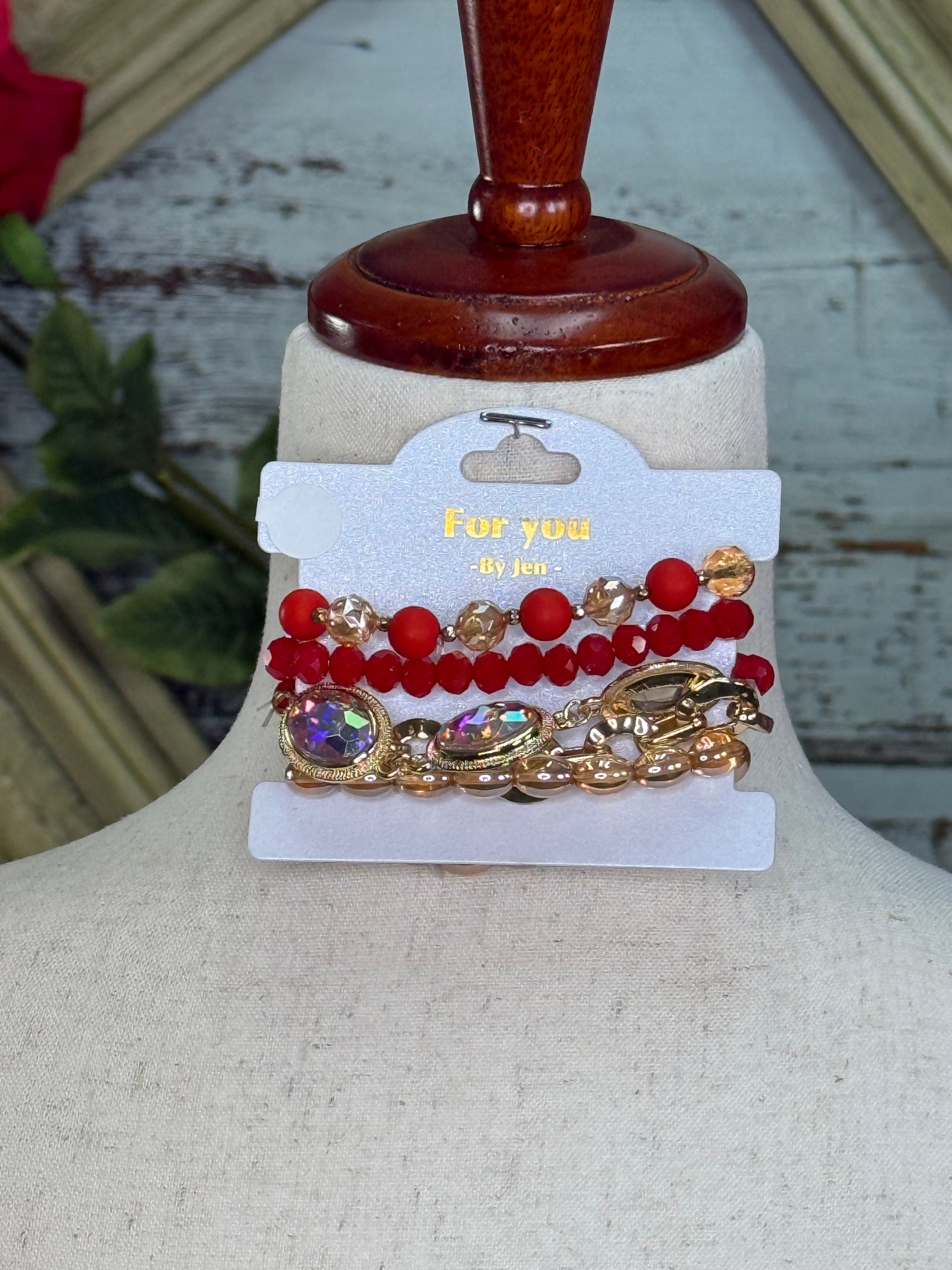 Emma Red multi bracelet