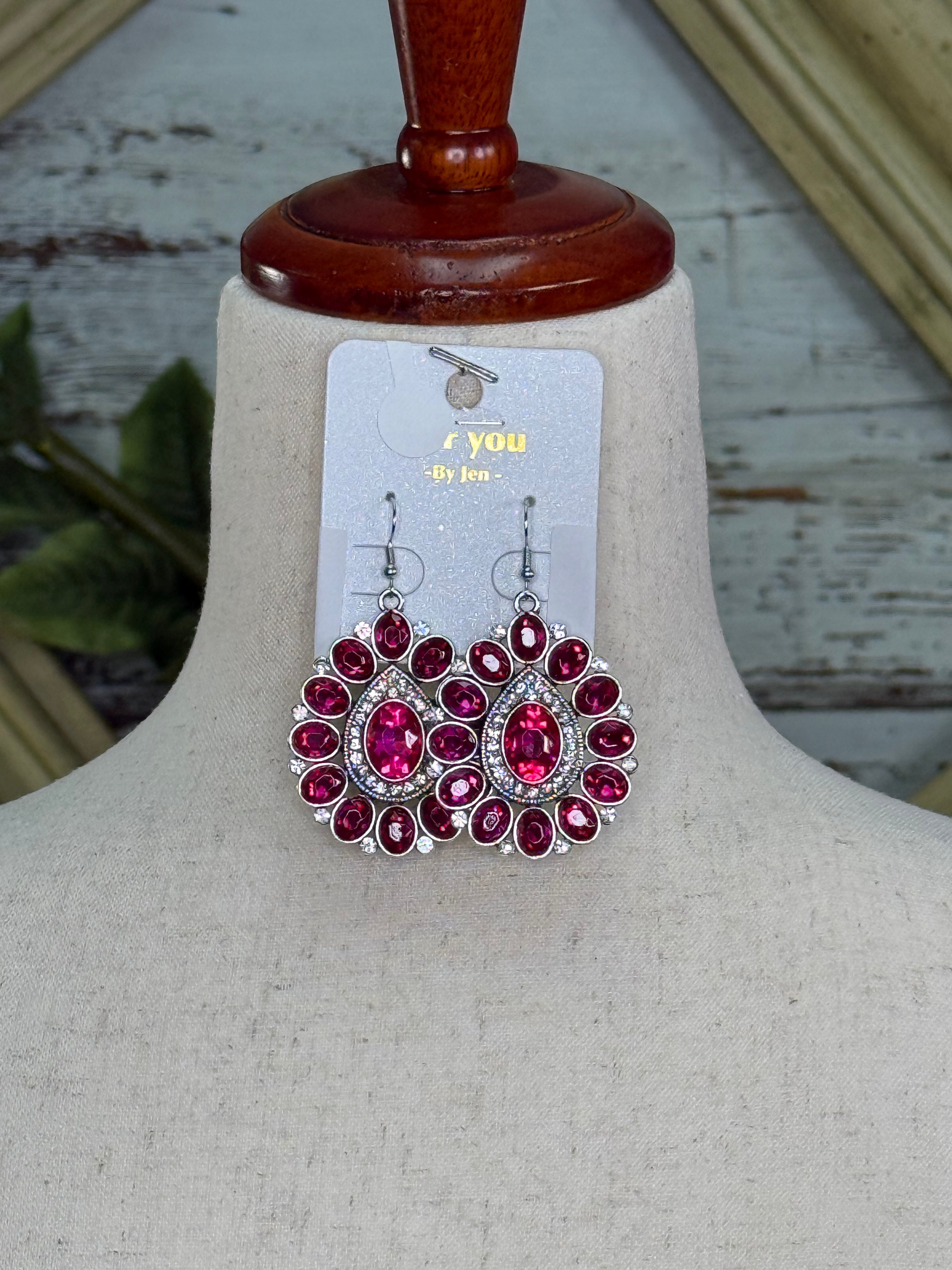 Emma Pink silver Earrings