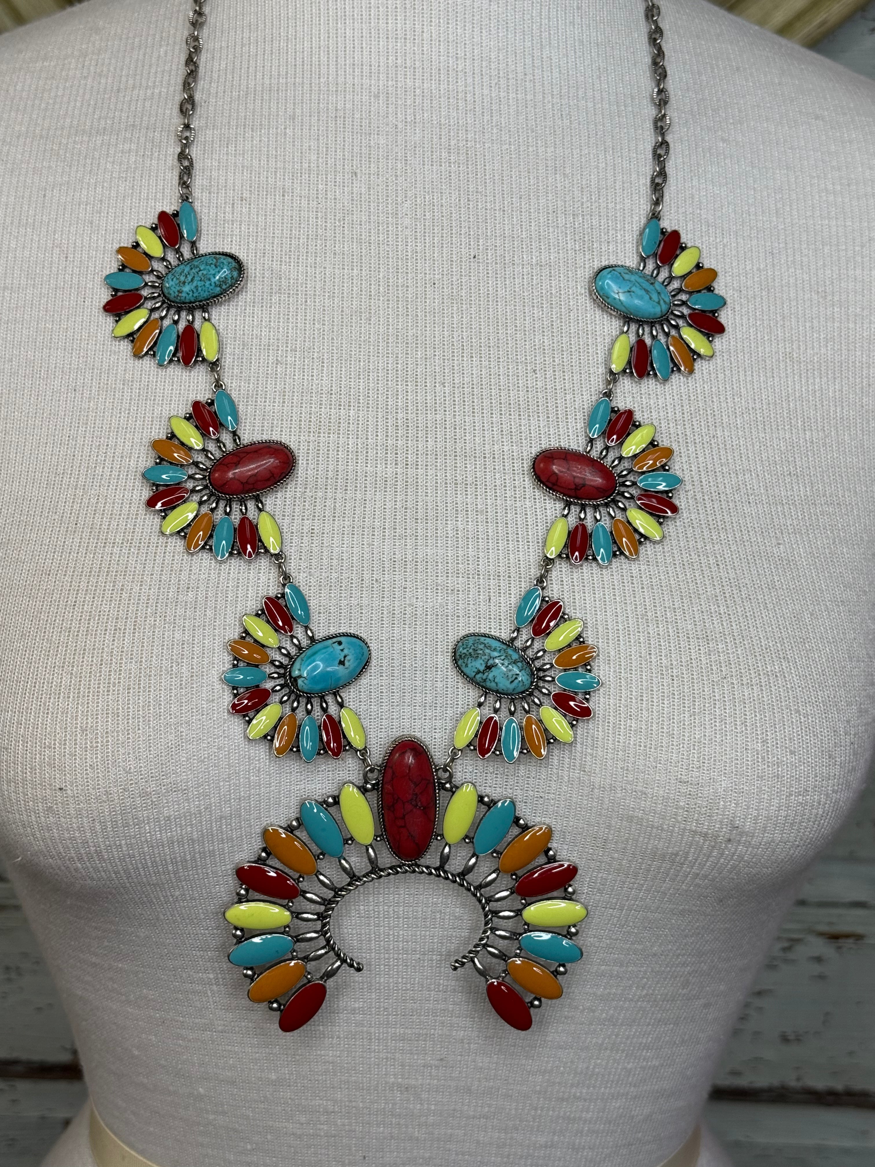 Multi Squash Blossom Neckless
