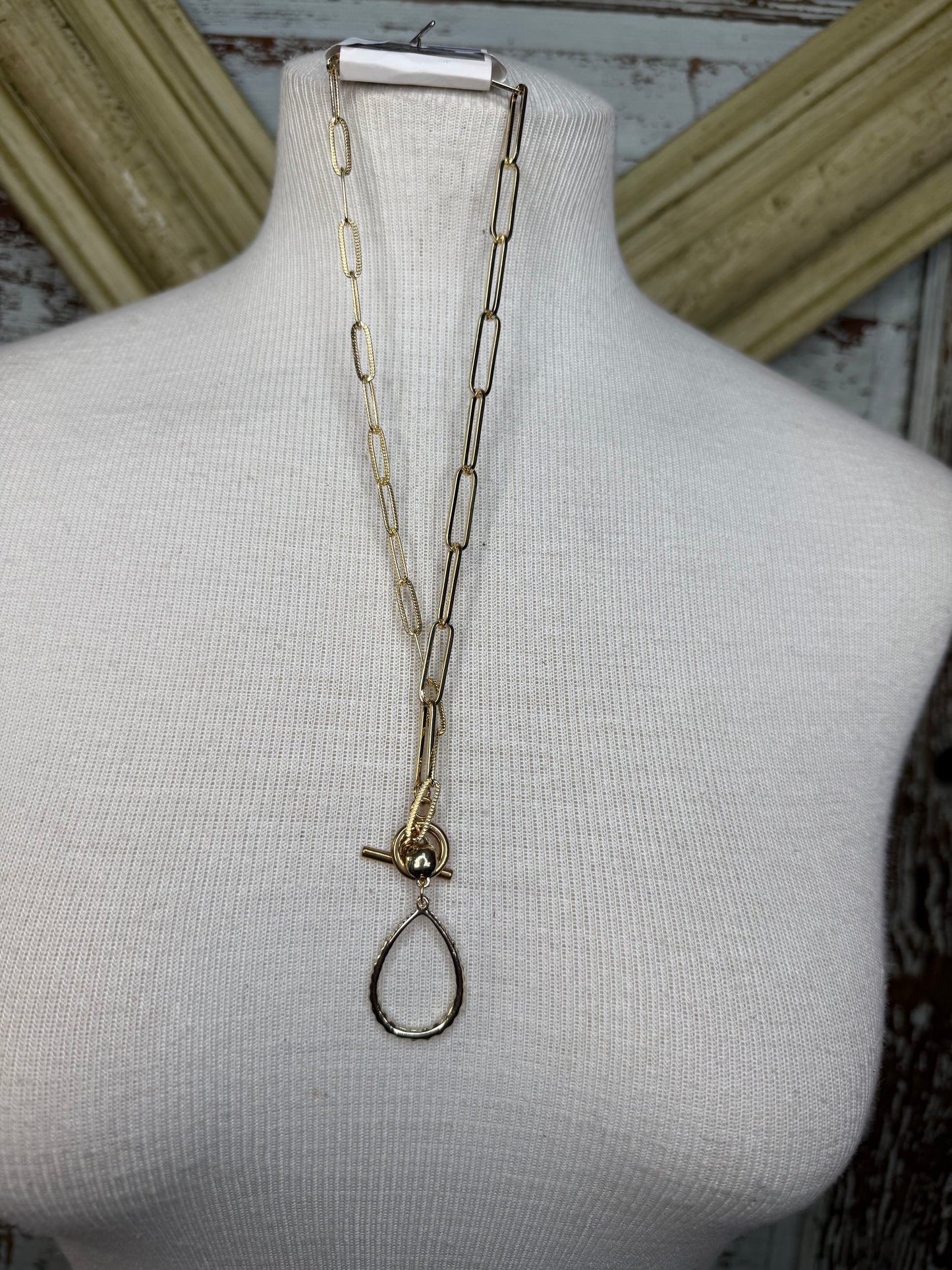gold tear drop necklace