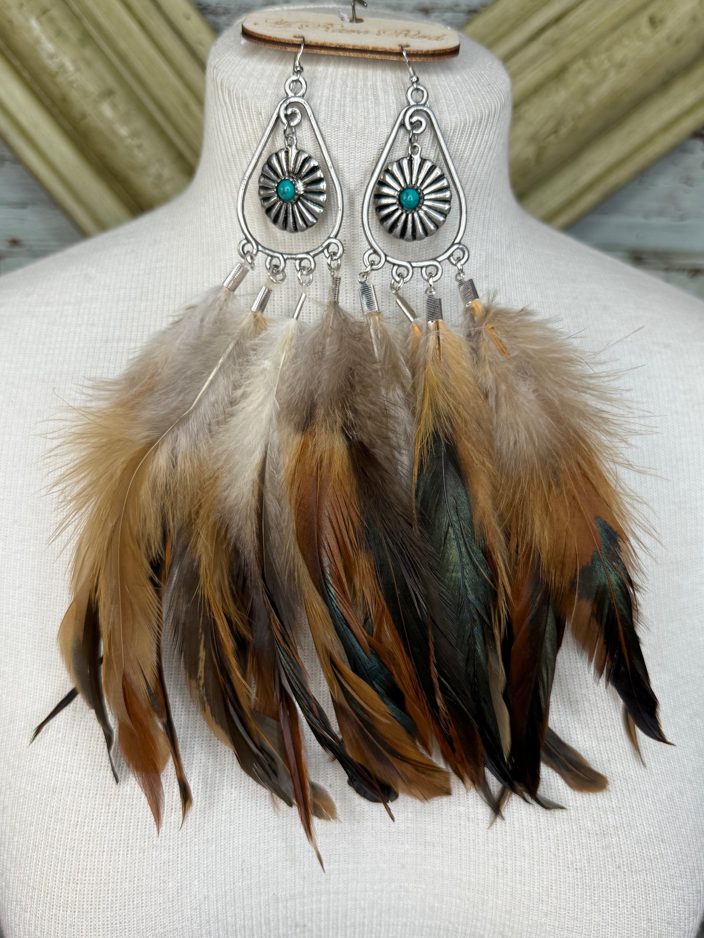 A Rare Bird Multi Feather earrings