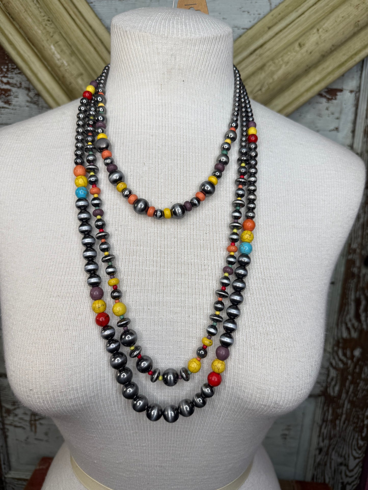 Turqoise Silve Bead Neckless Set