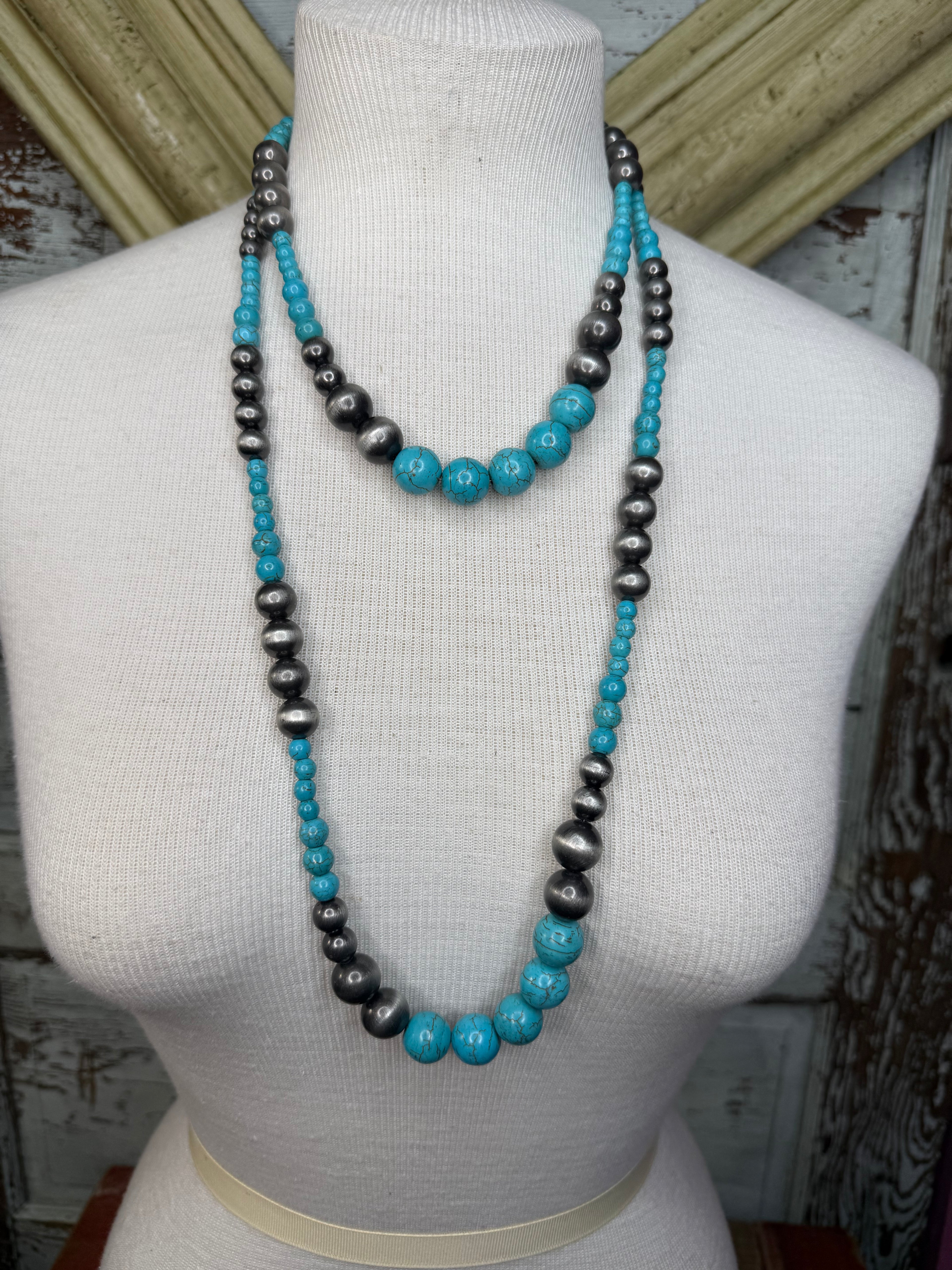 Silver and Multi Color Beaded Neckless