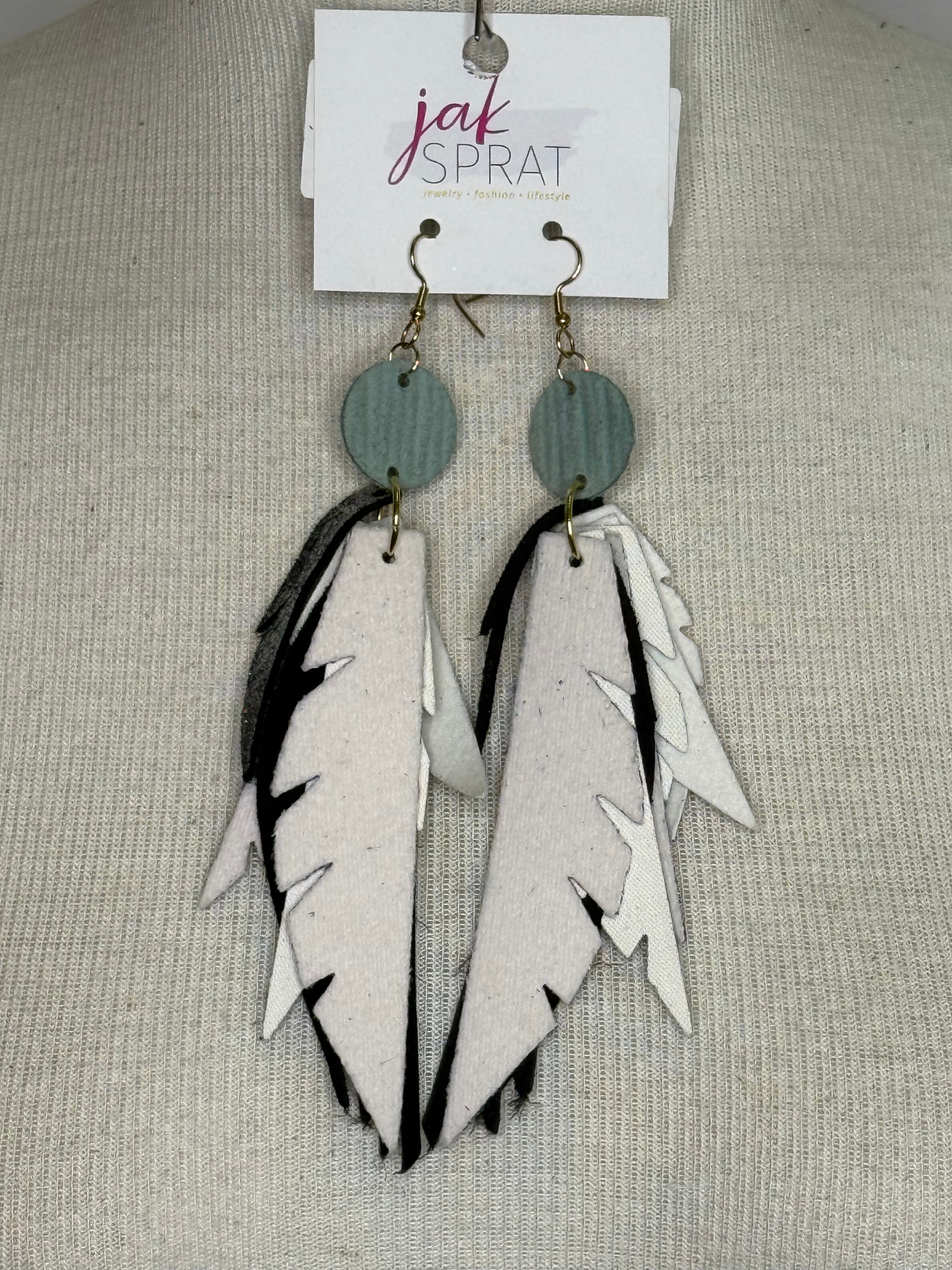 Jak Sprat  Lavander  Sparkle Feather Earrings