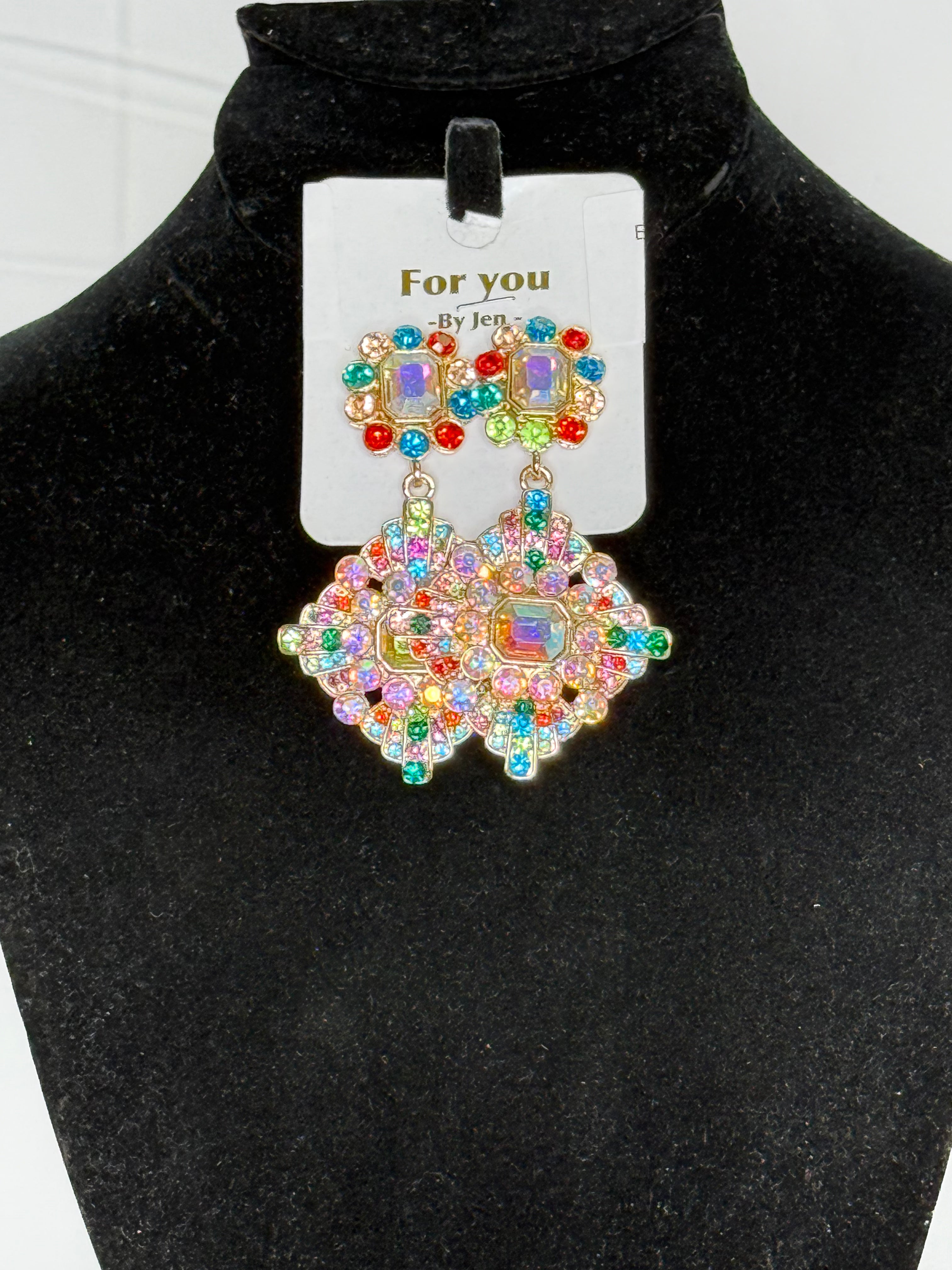 Emma Multi Color Crystal Earrings