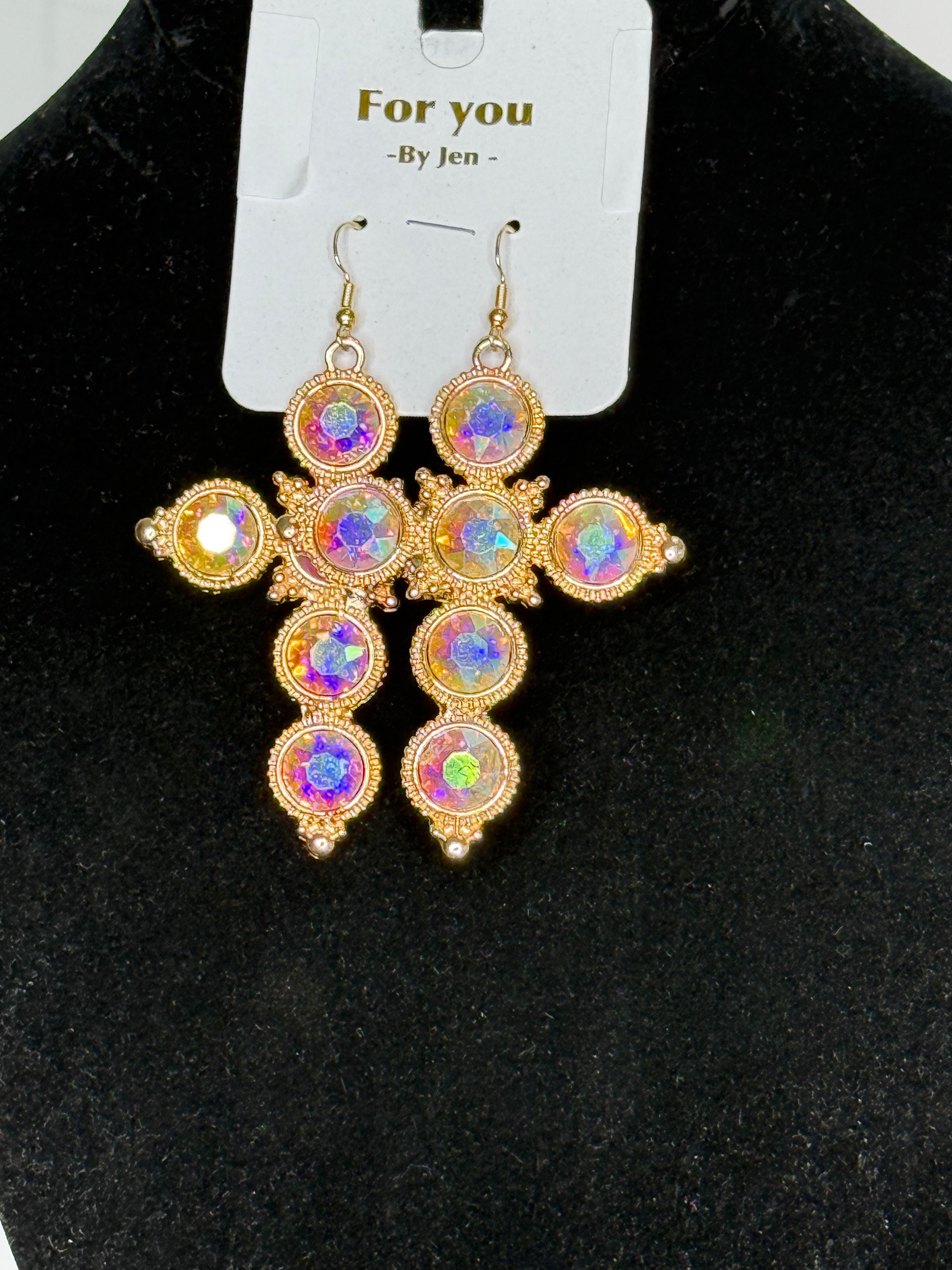 Emma Crystal Cross earrings