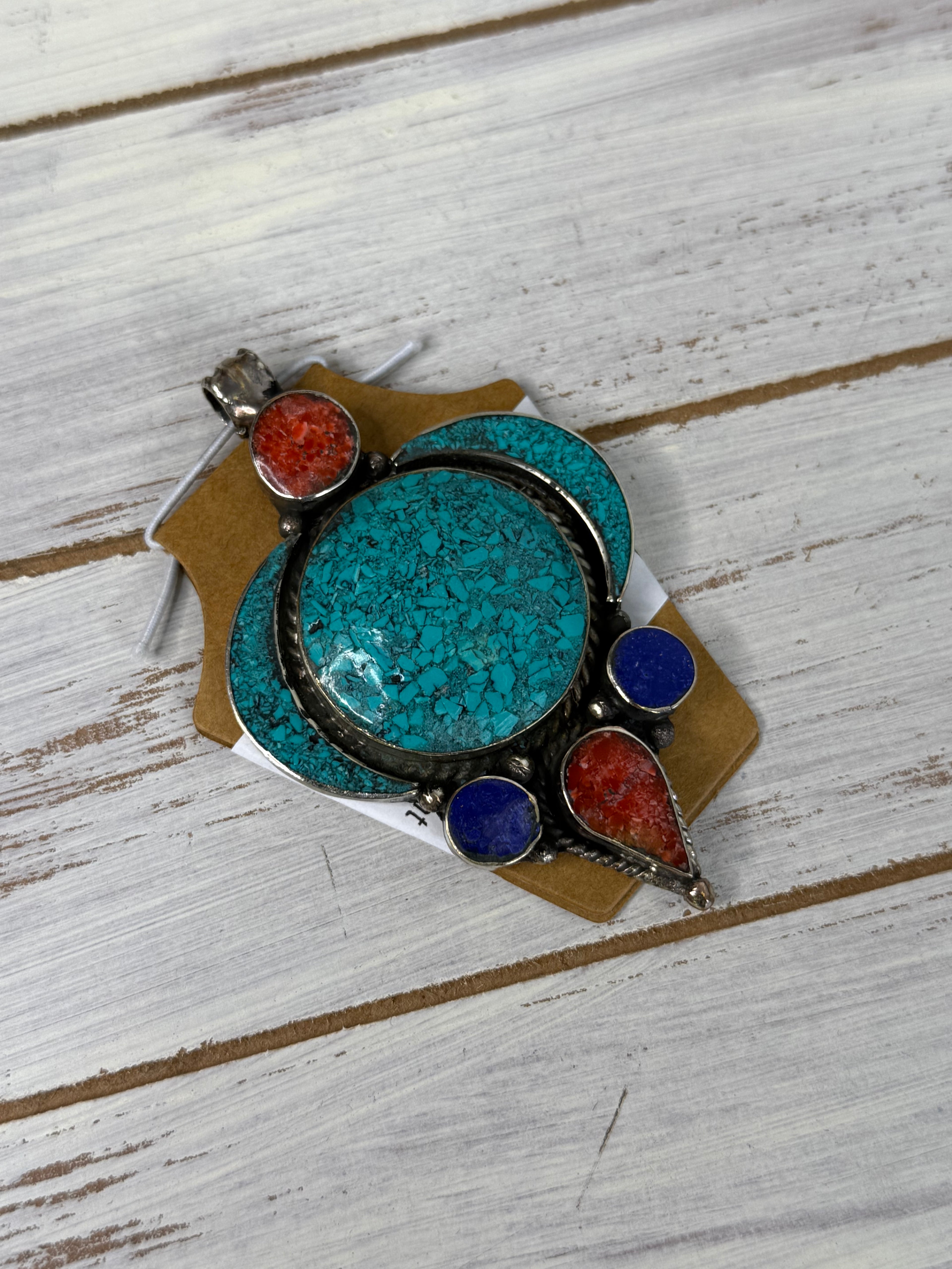 Lapis turquoise pendent