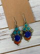 Lapis Dangle earrings with turquoise