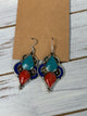 Teardrop dangle earrings with lapis and turquoise