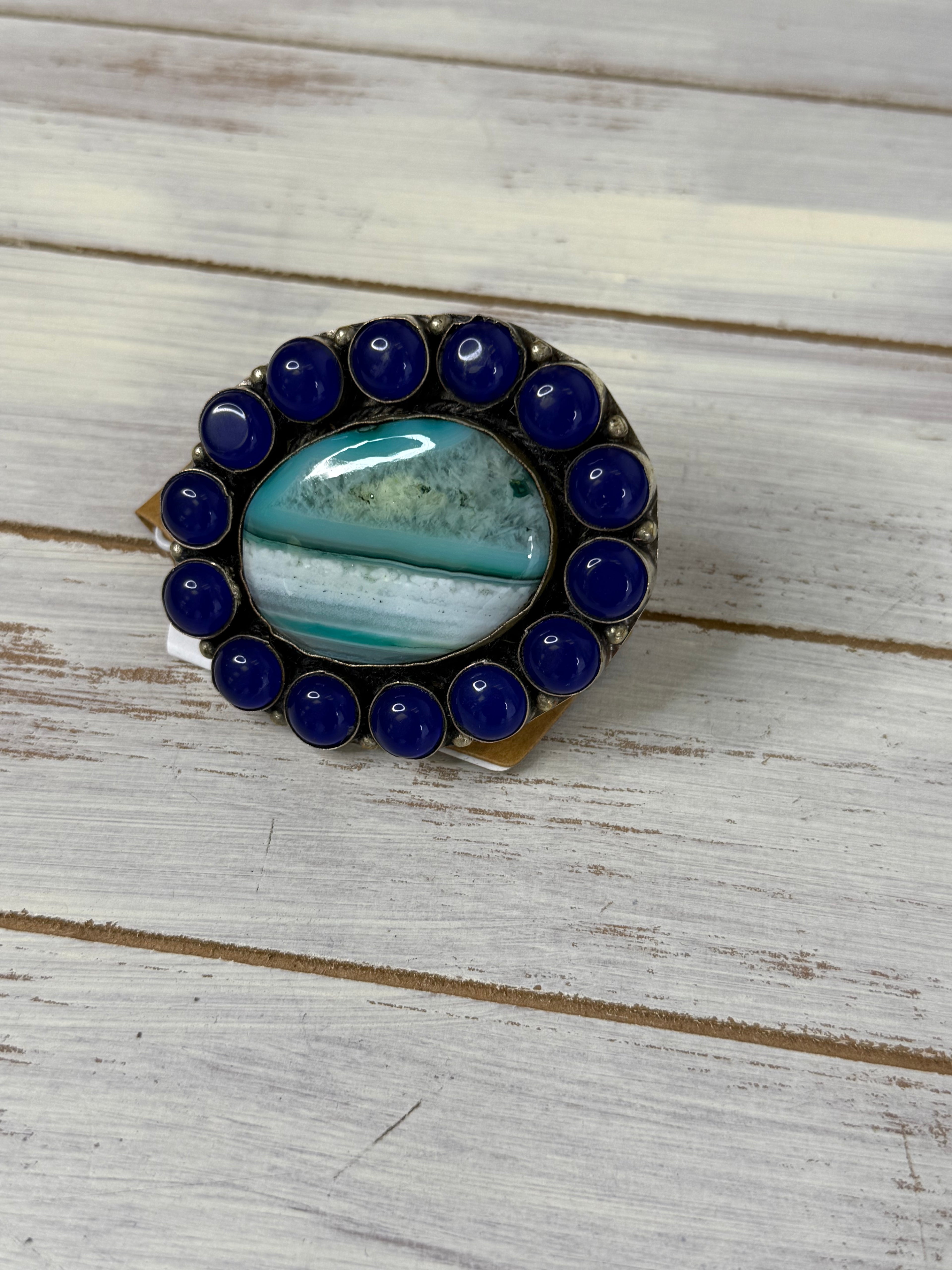 Lapis and Turquoise Flower Ring