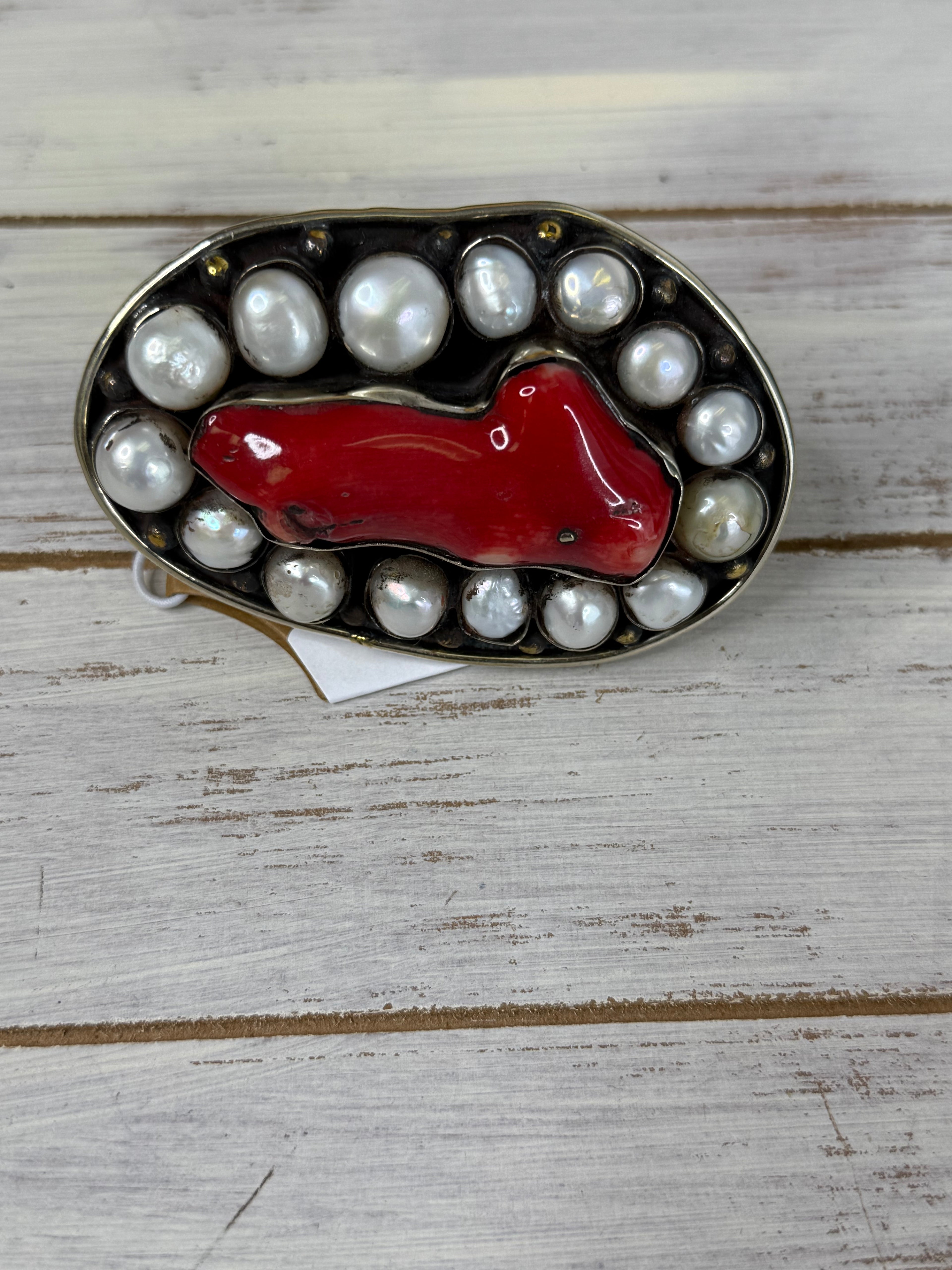 pearl and coral ring