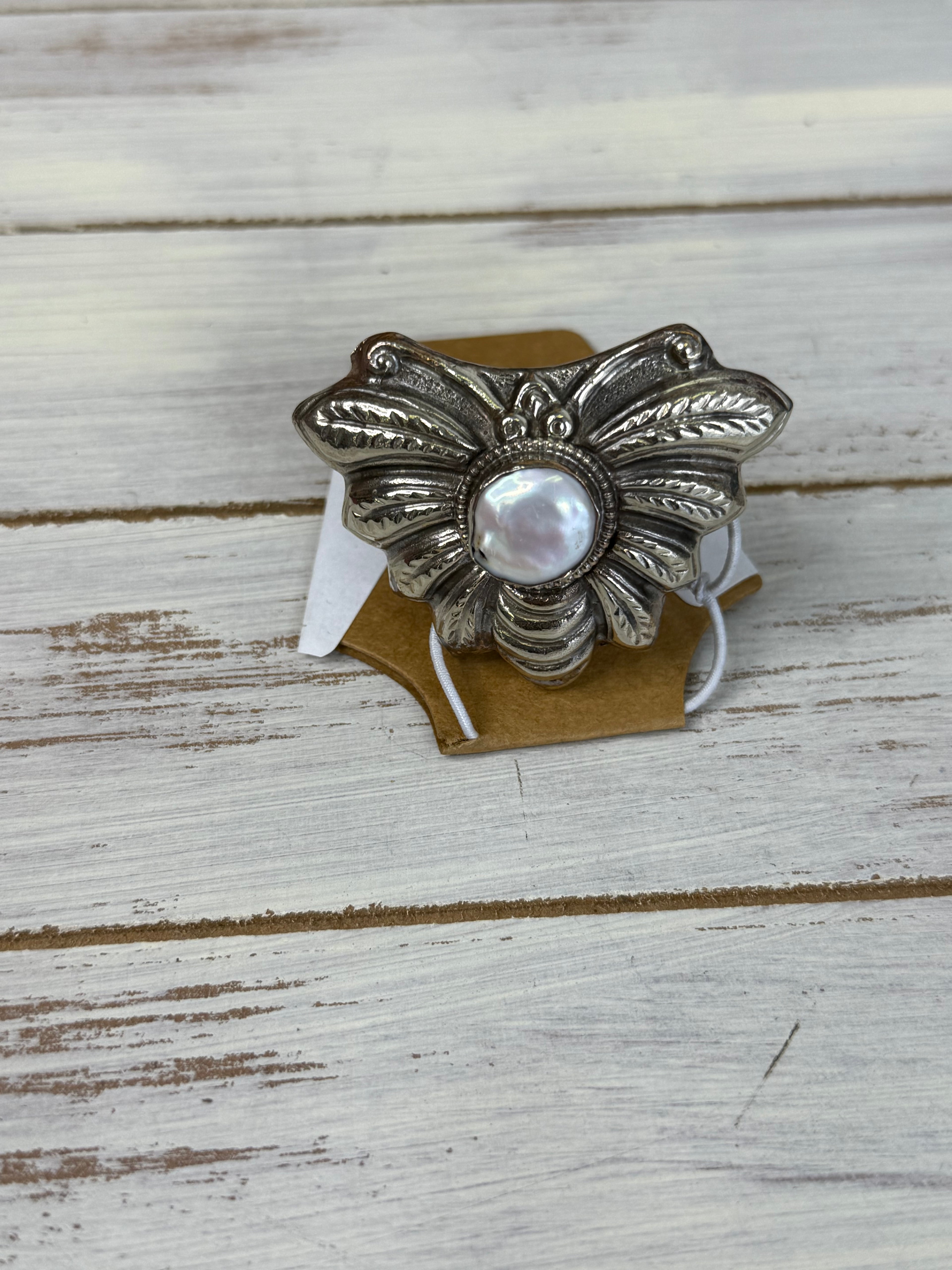 Mother of pearl Bee Ring
