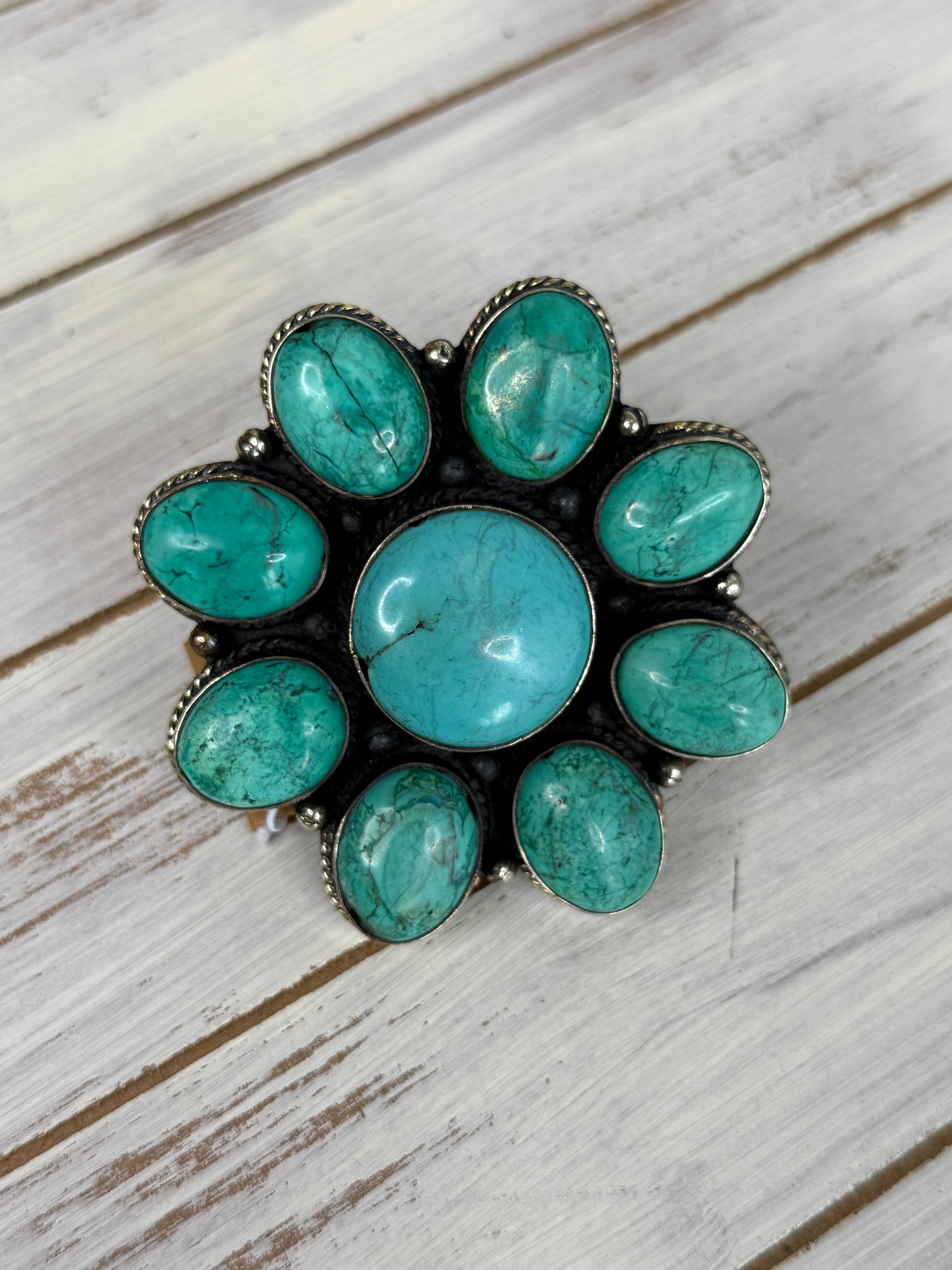 Turquoise Flower Ring