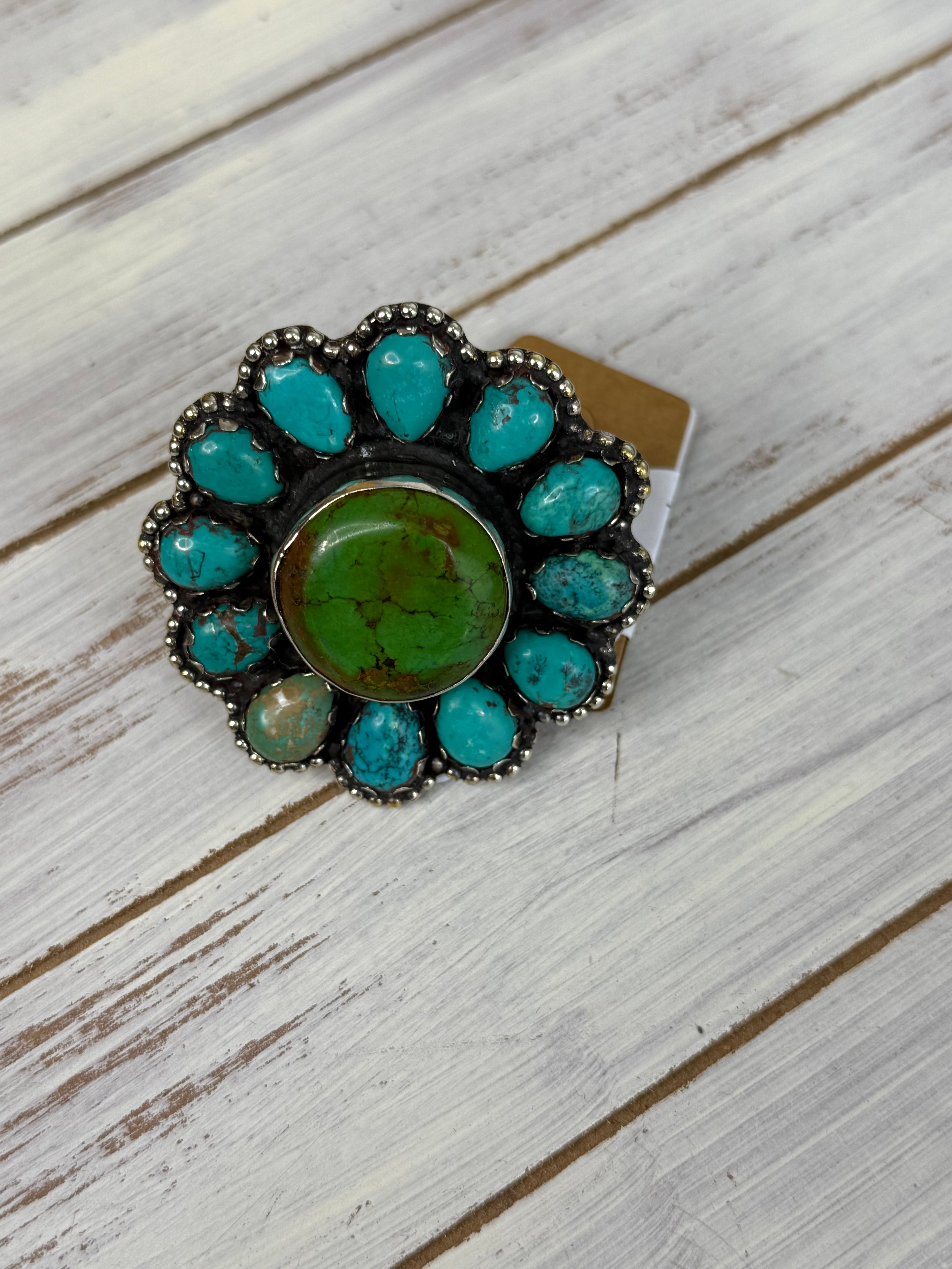 Turqouise Small Flower Rings