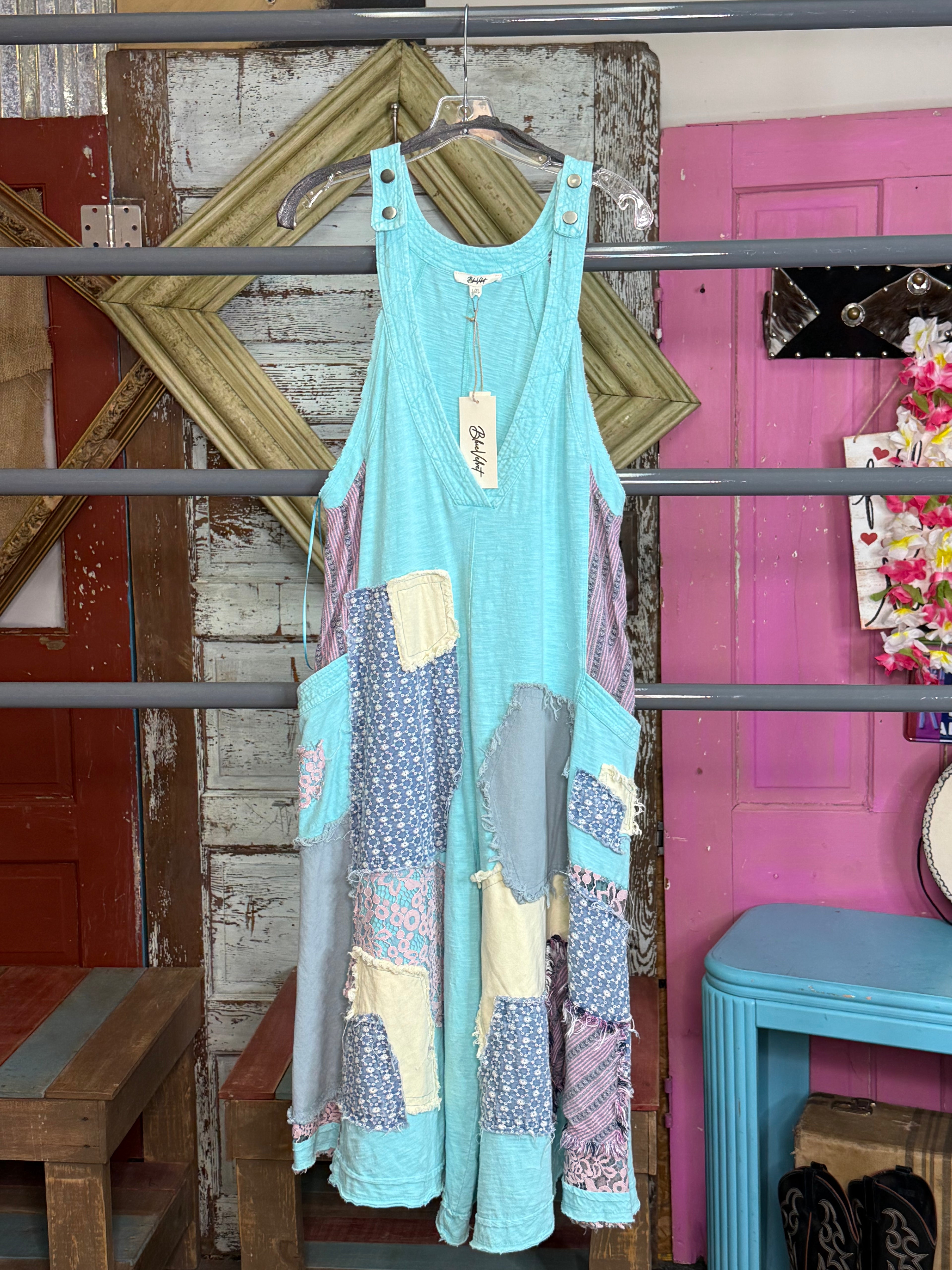 Blue Velvet Mint Wide Leg Jumsuit