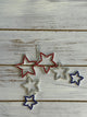 Red, Crystal , and Blue Star Dangle Earrings