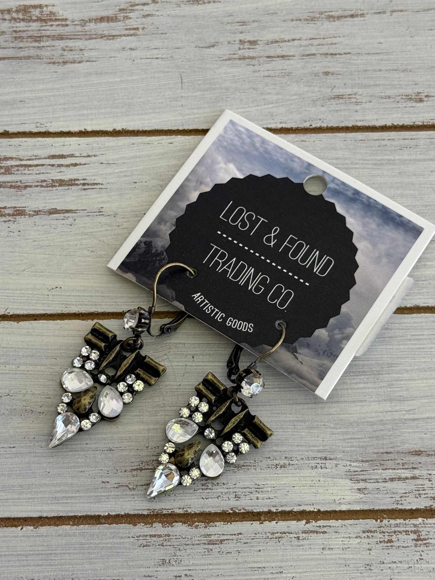 Lost and Found Bling Arrow Head Earrings