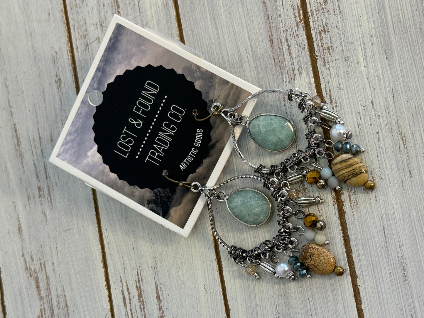 Lost and Found Aqua Chandelier Earrings