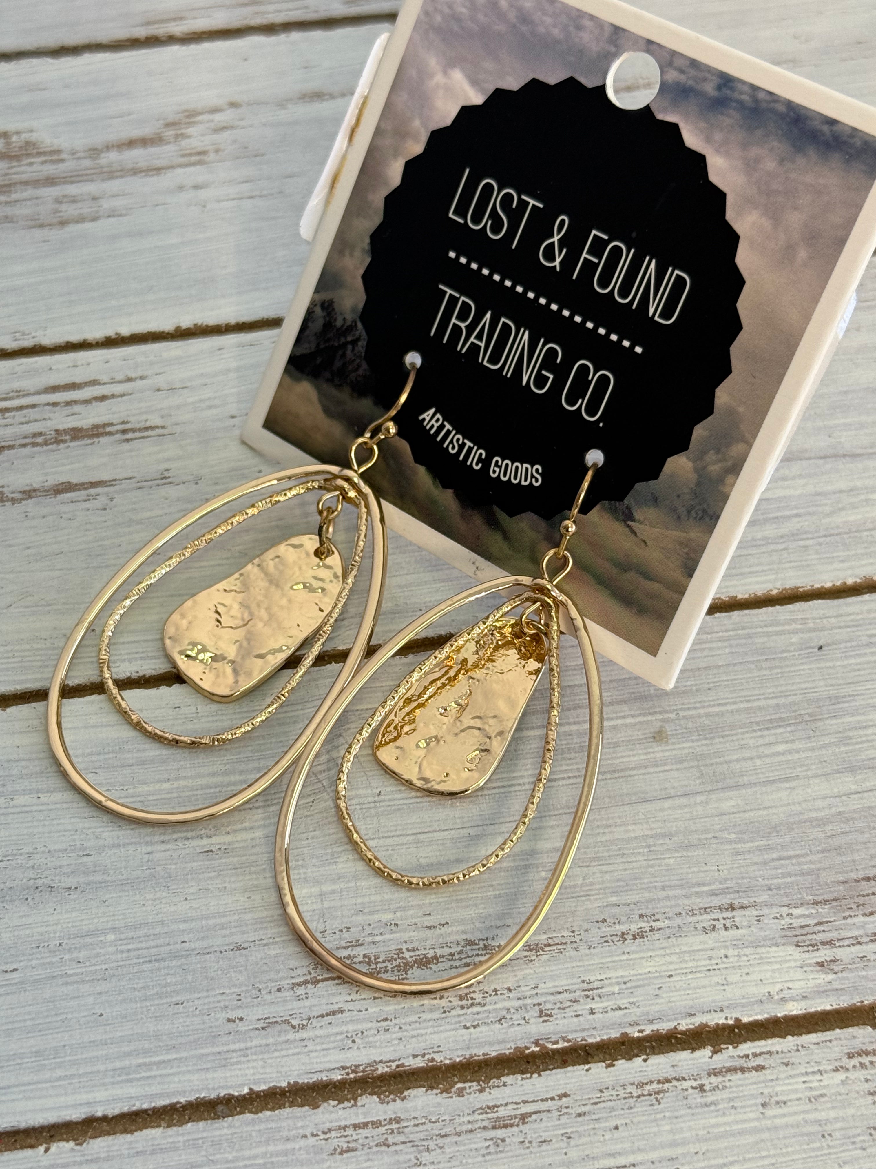 Lost and Found Gold Multi Tear Earrings