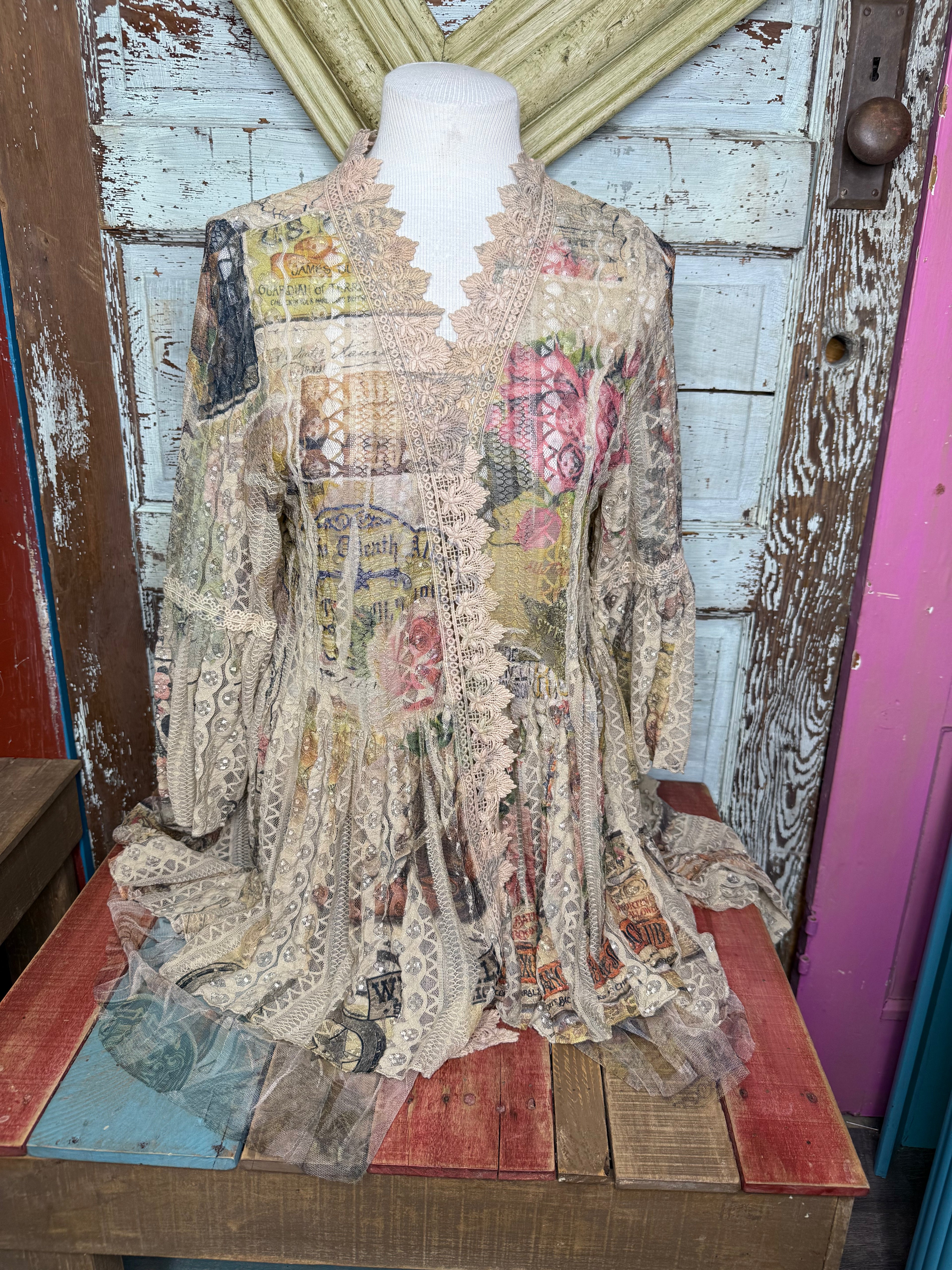 Origami All Lace High Low Cardigan