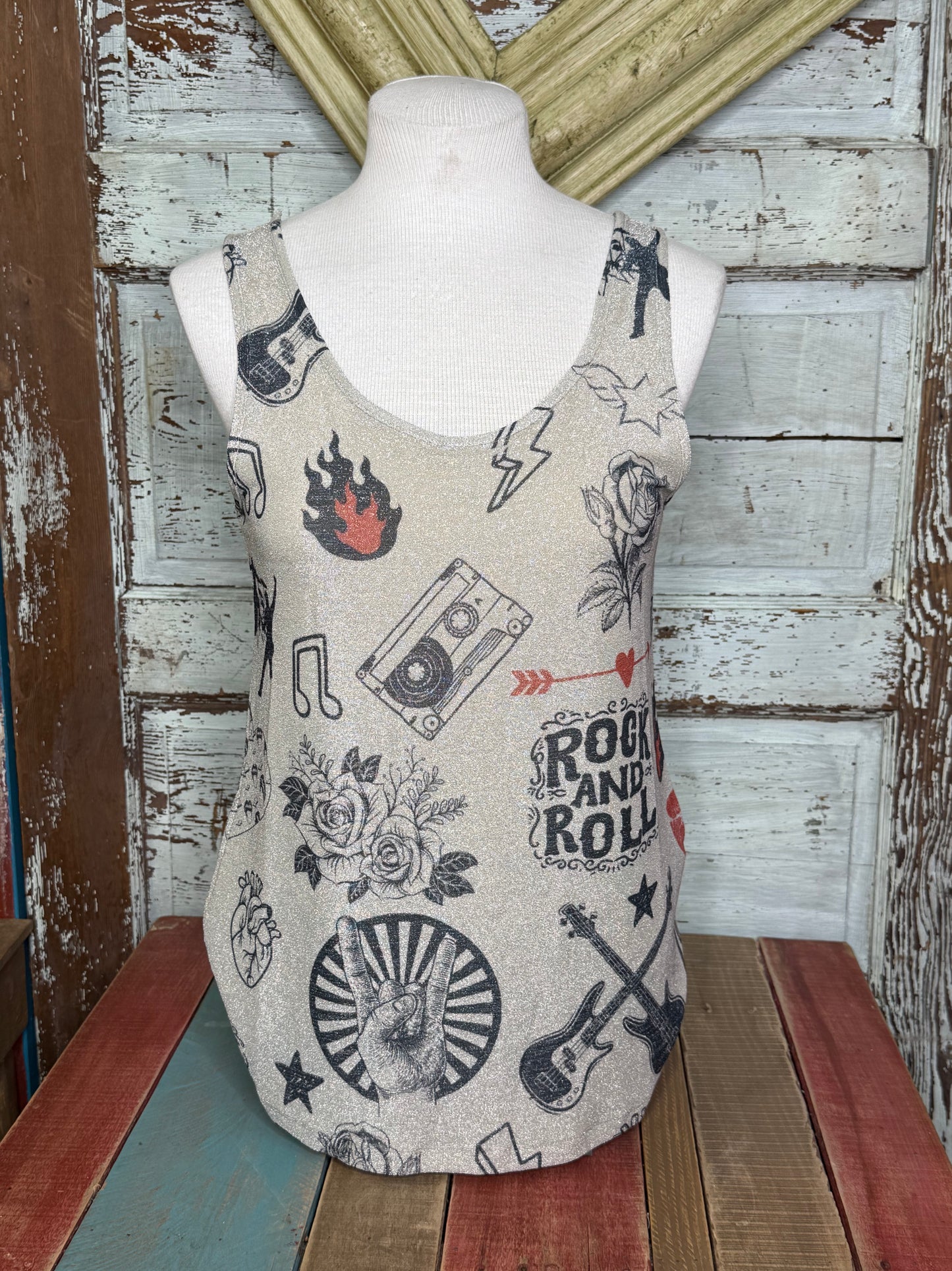 Origami Subtly Sparkly Lurex Fabric Tank Top of