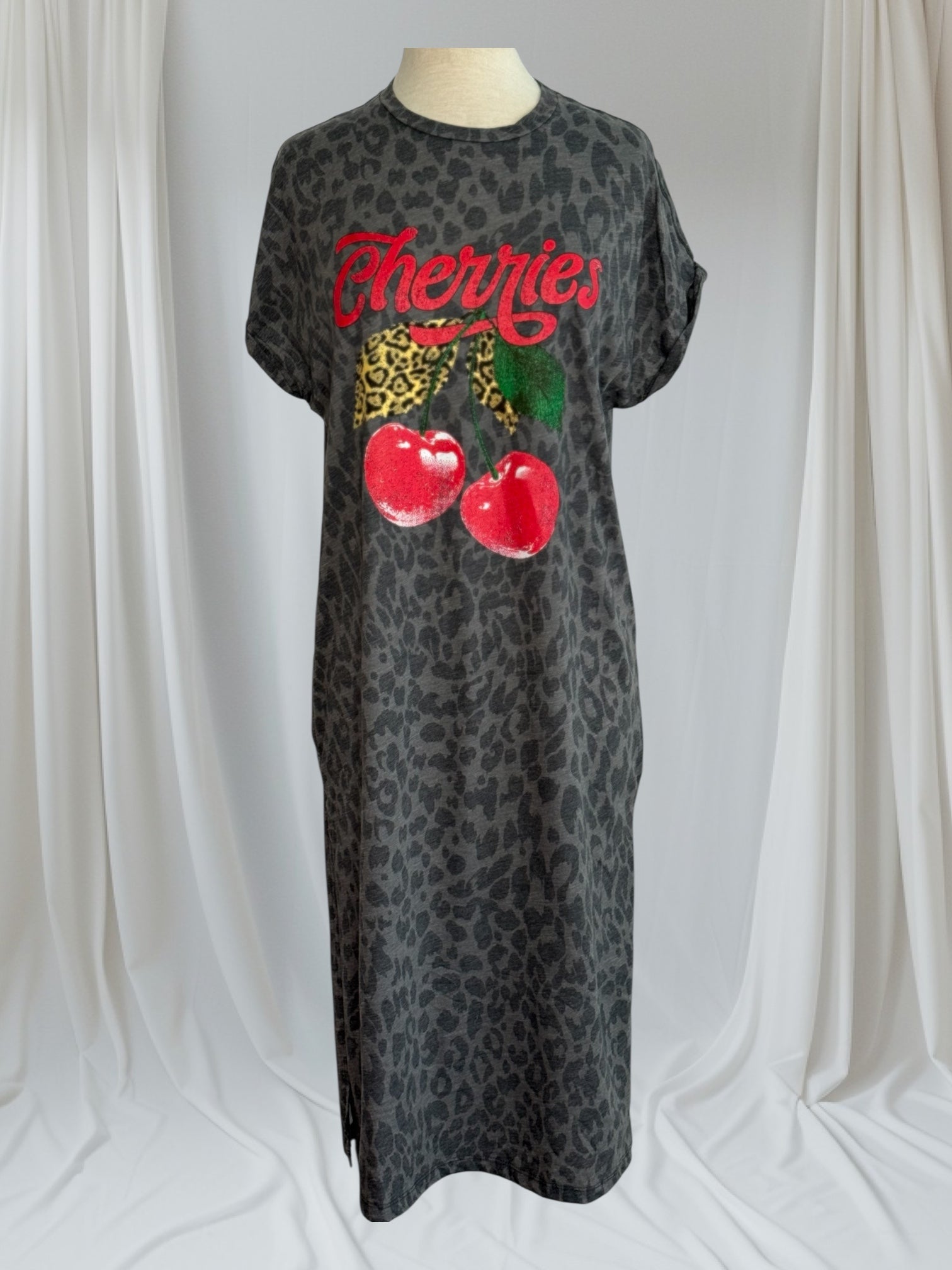 Zutter Cheetah Cherries Maxi Dress