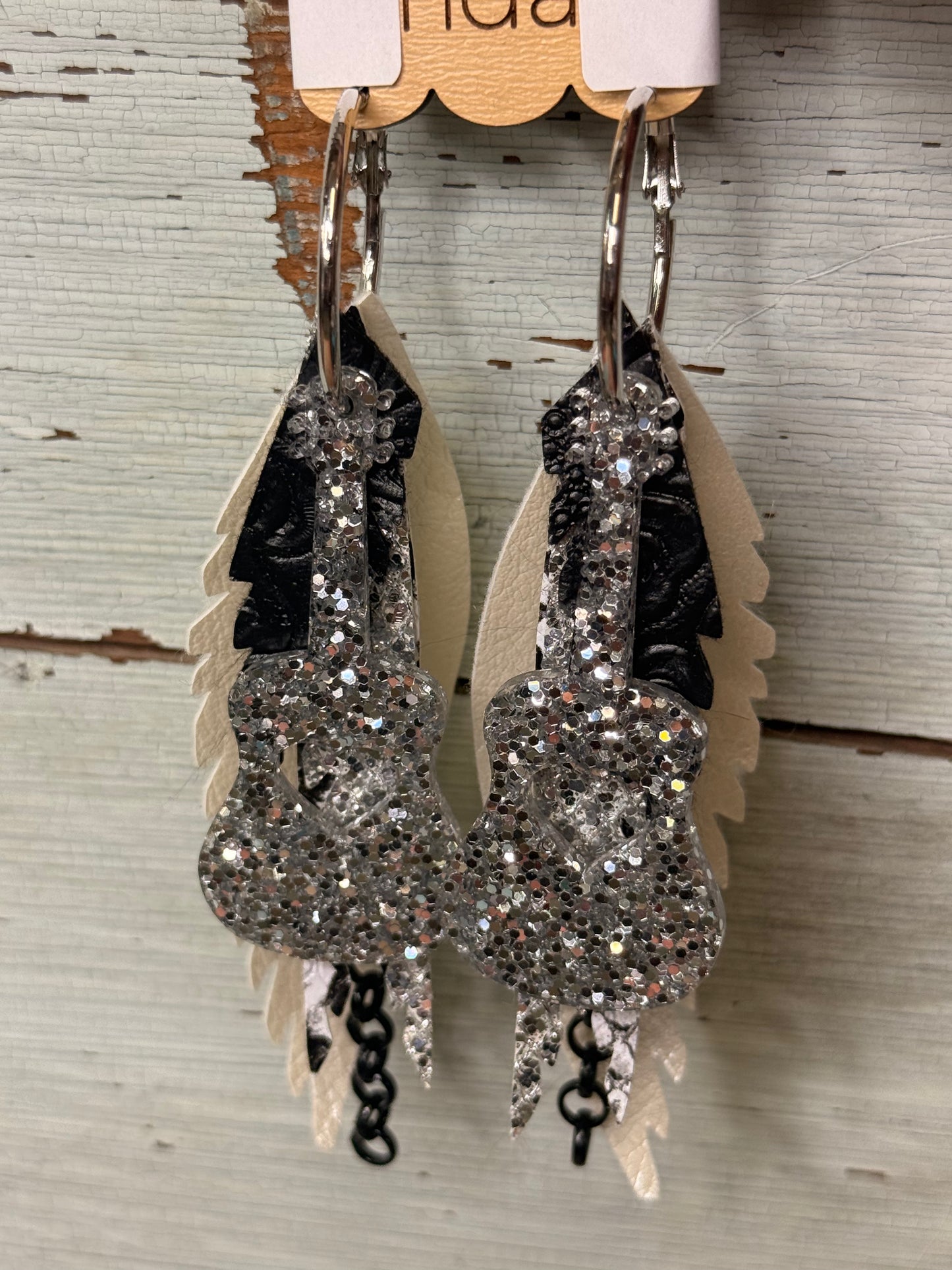 Multi Color Leather Feather Earrings
