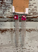 Pink Bling Fringe Earrings