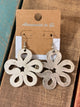 Silver Flower Dangle Earrings