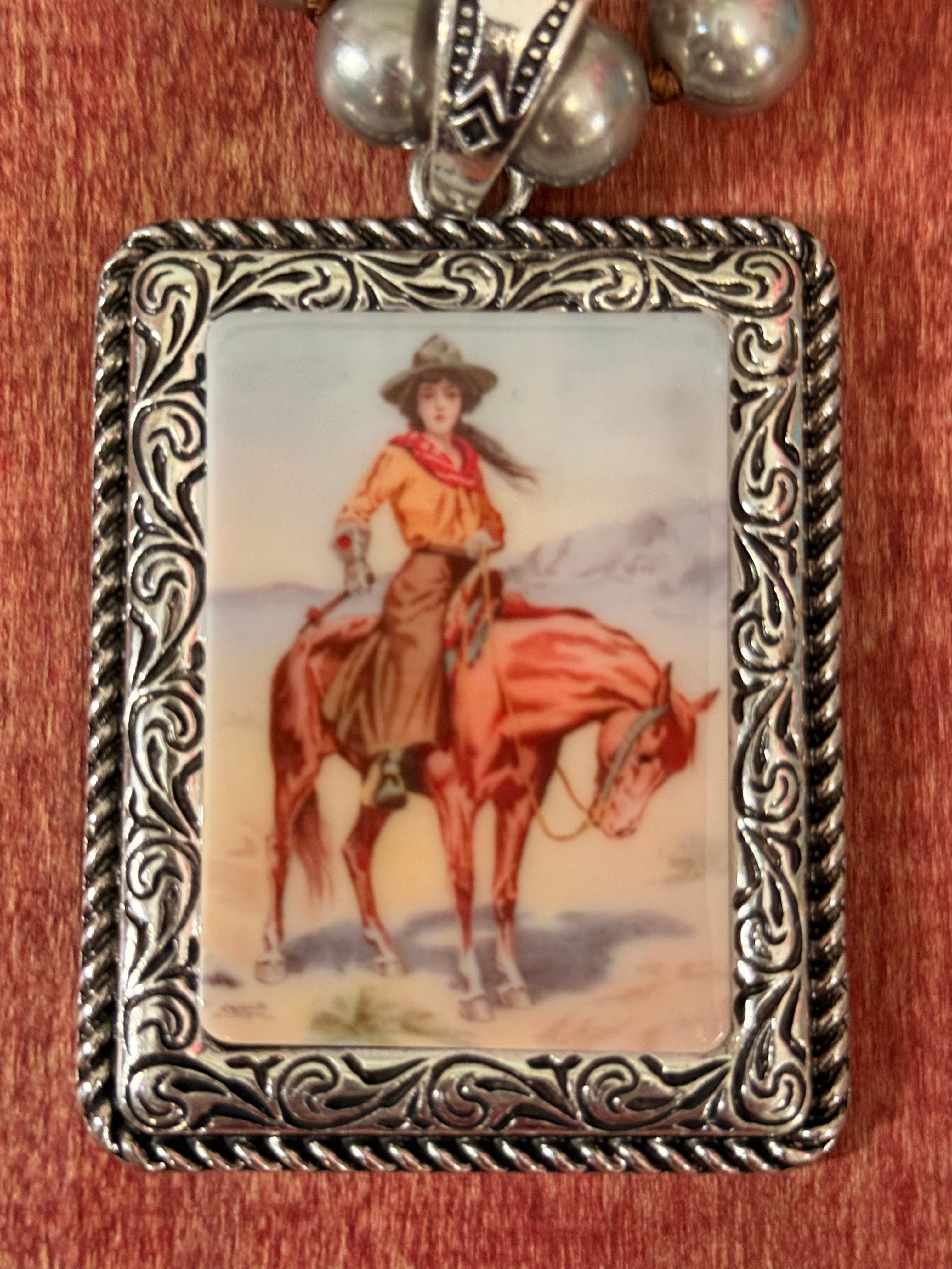 Cowgirl Picture Necklace