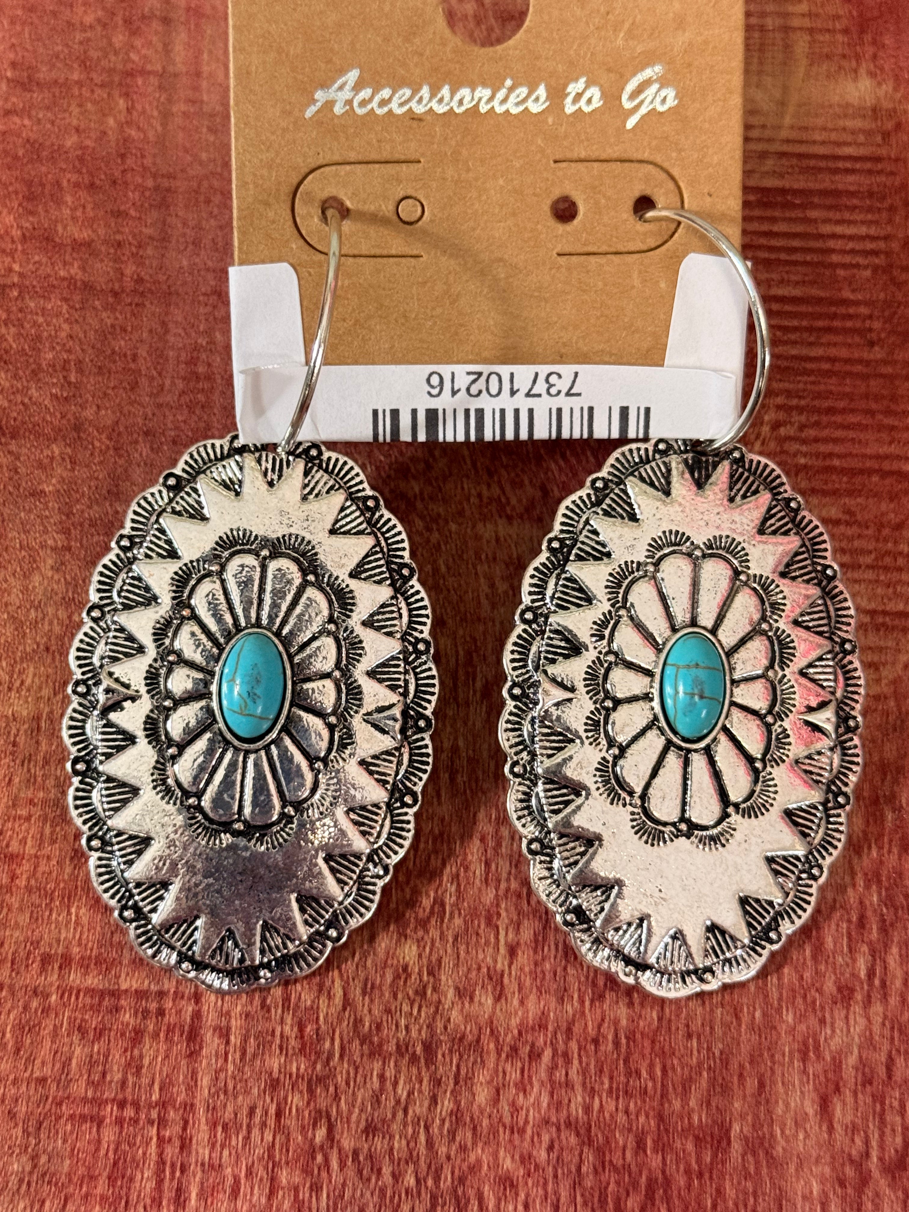 Silver Turq Shield Necklace