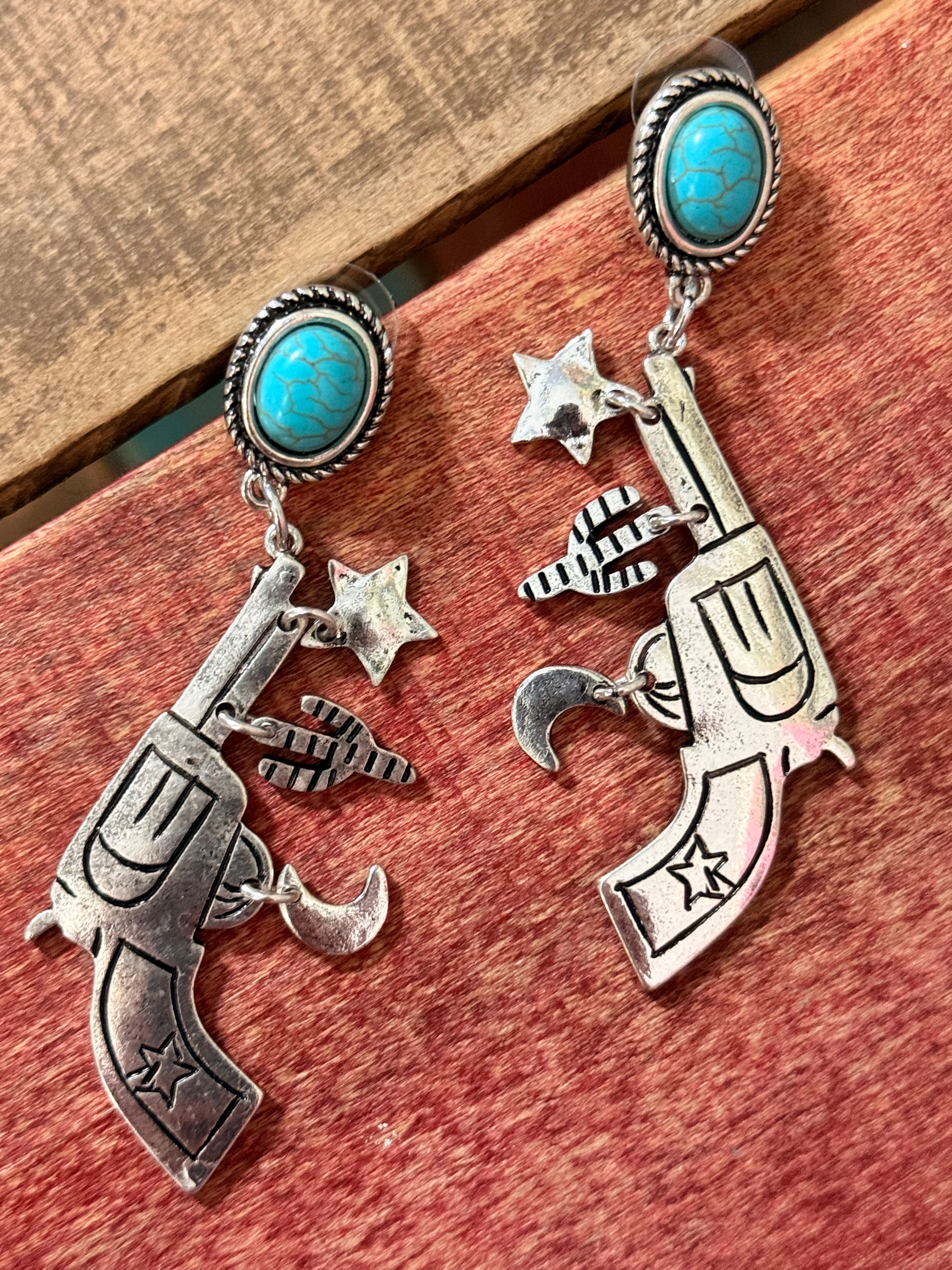 Turq Toy Gun Earrings