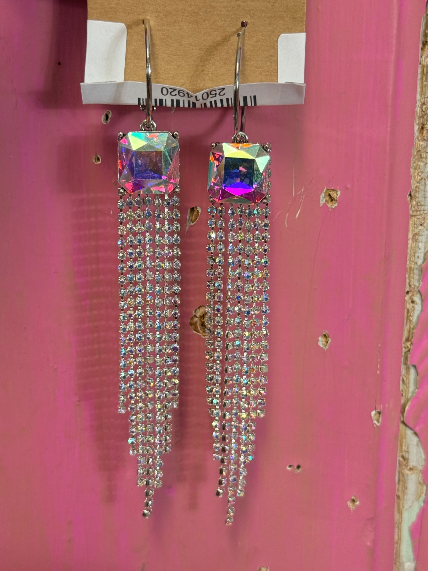 Crystal Bling Fringe Earrings