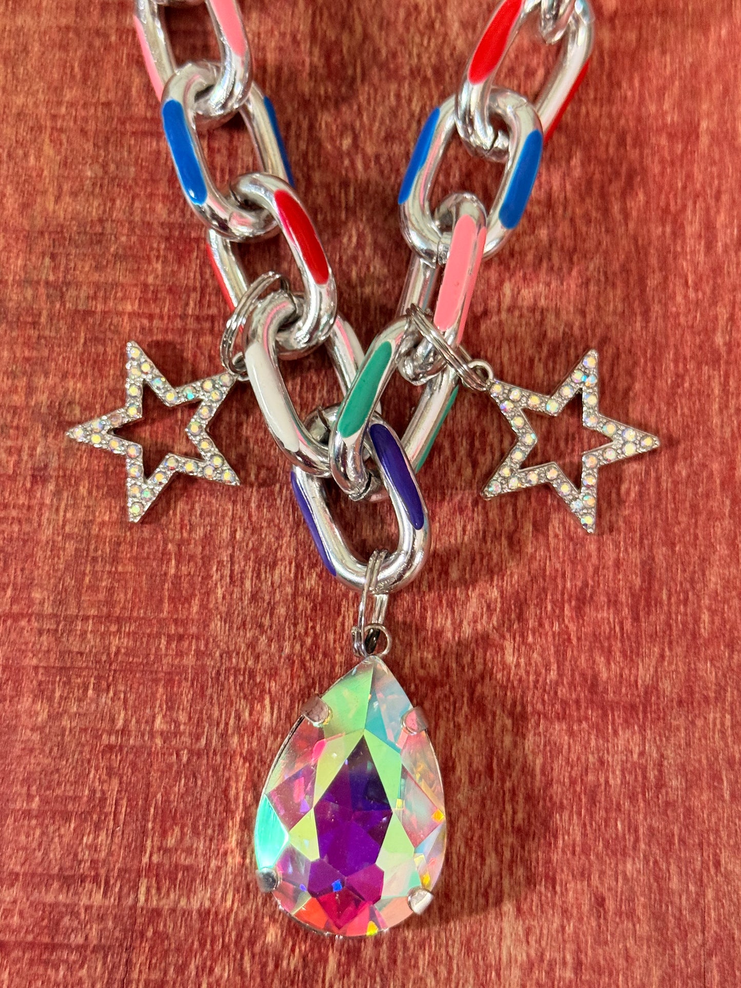 Multi Color Chain charm Necklace