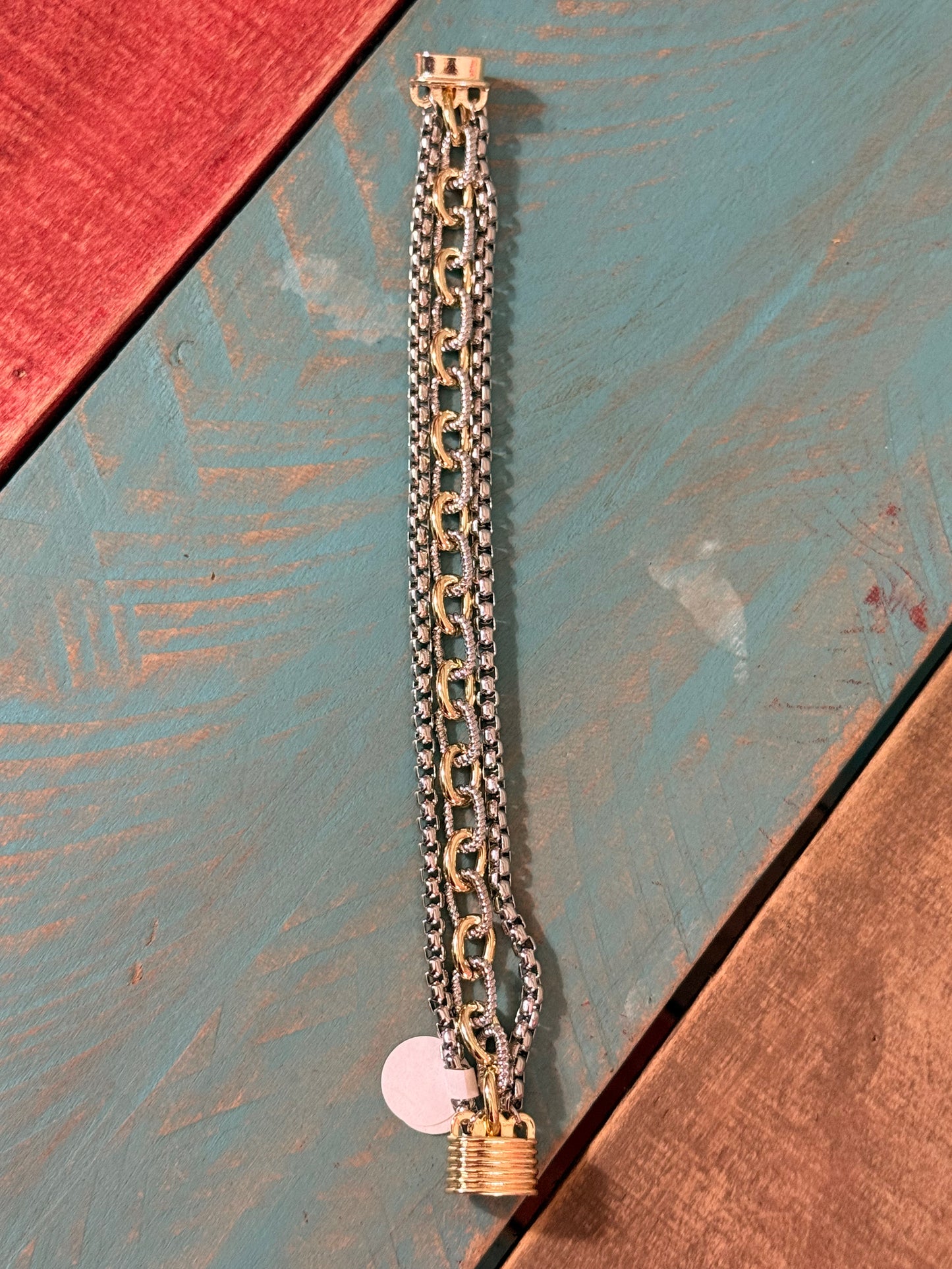 Silver Gold Multi Chain bracelet