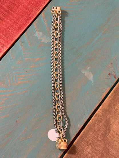 Silver Gold Multi Chain bracelet