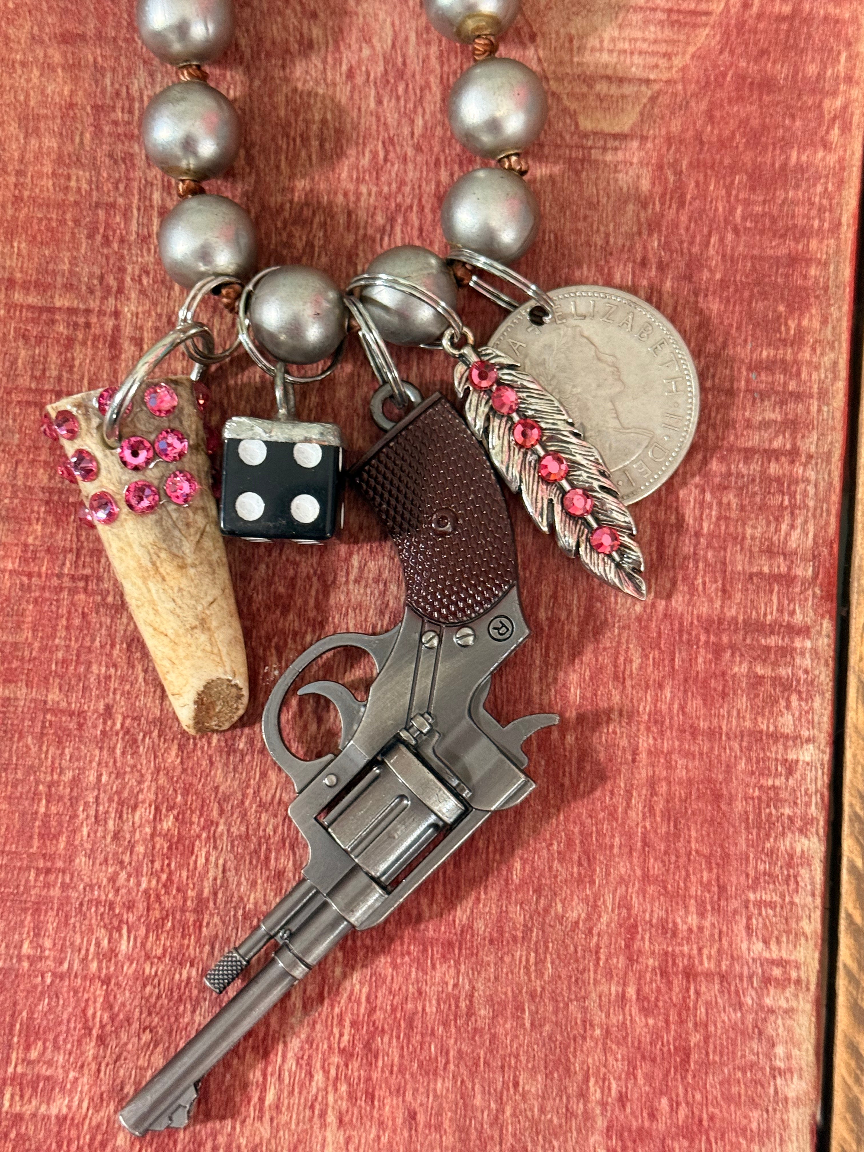 Toy Gun coin necklace