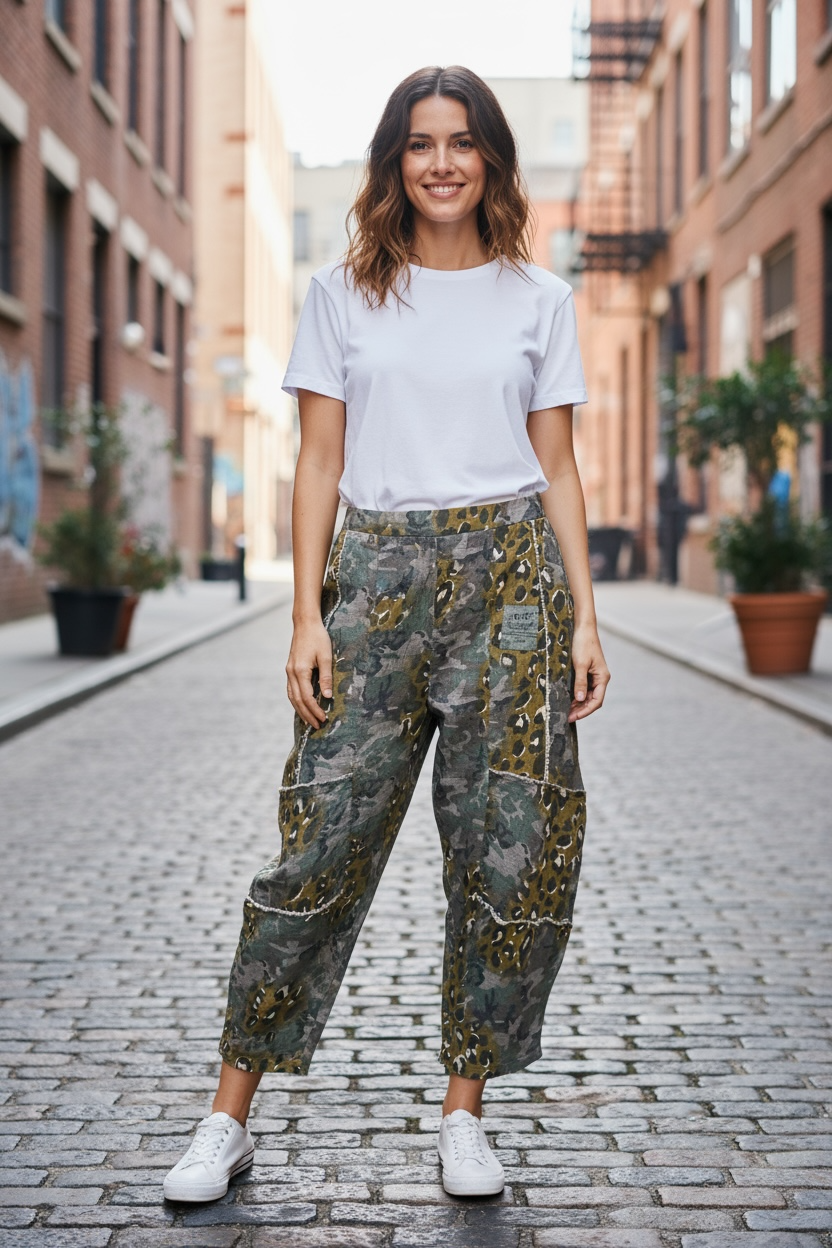 I Love Linen Camo Pants