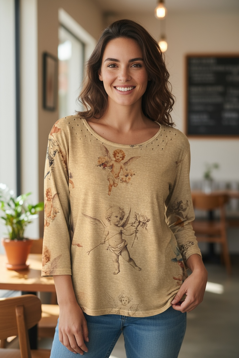 Paper Lace Natural Tea Dye Angel Tee