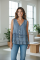 Origami Chambray Tired Ruffles Vest