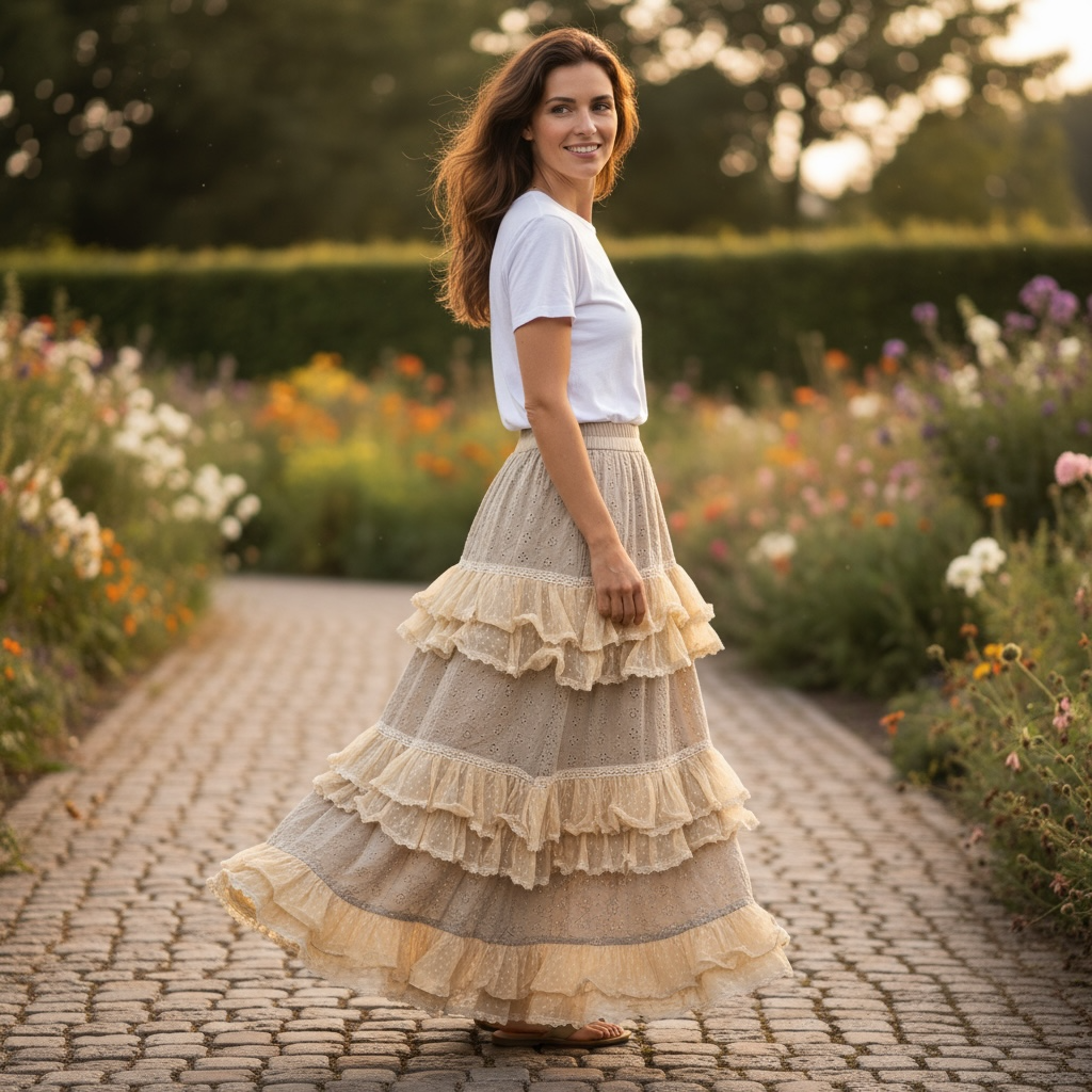 Paper Lace Vintage Green Skirt