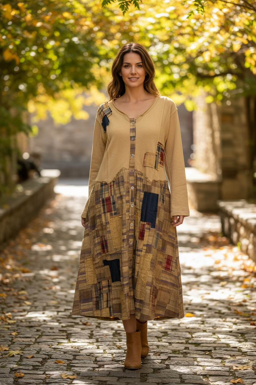Paper Lace Mustard Patchwork Duster