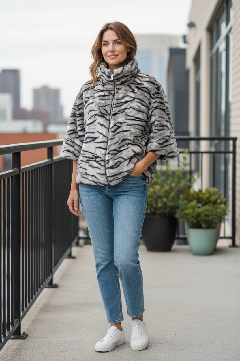 Made In Italy Tiger Print Coat