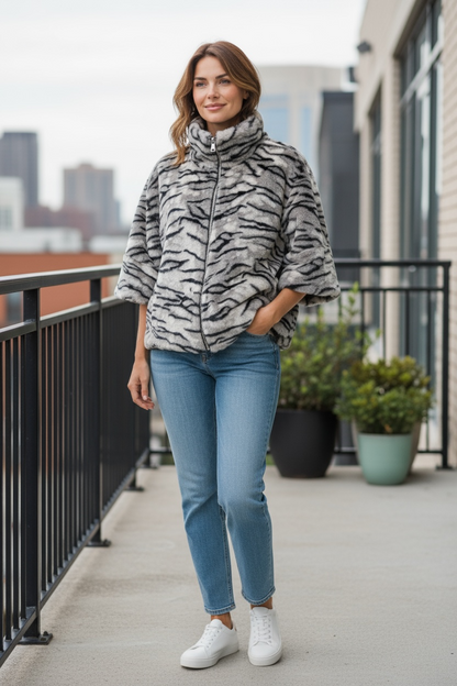 Made In Italy Tiger Print Coat