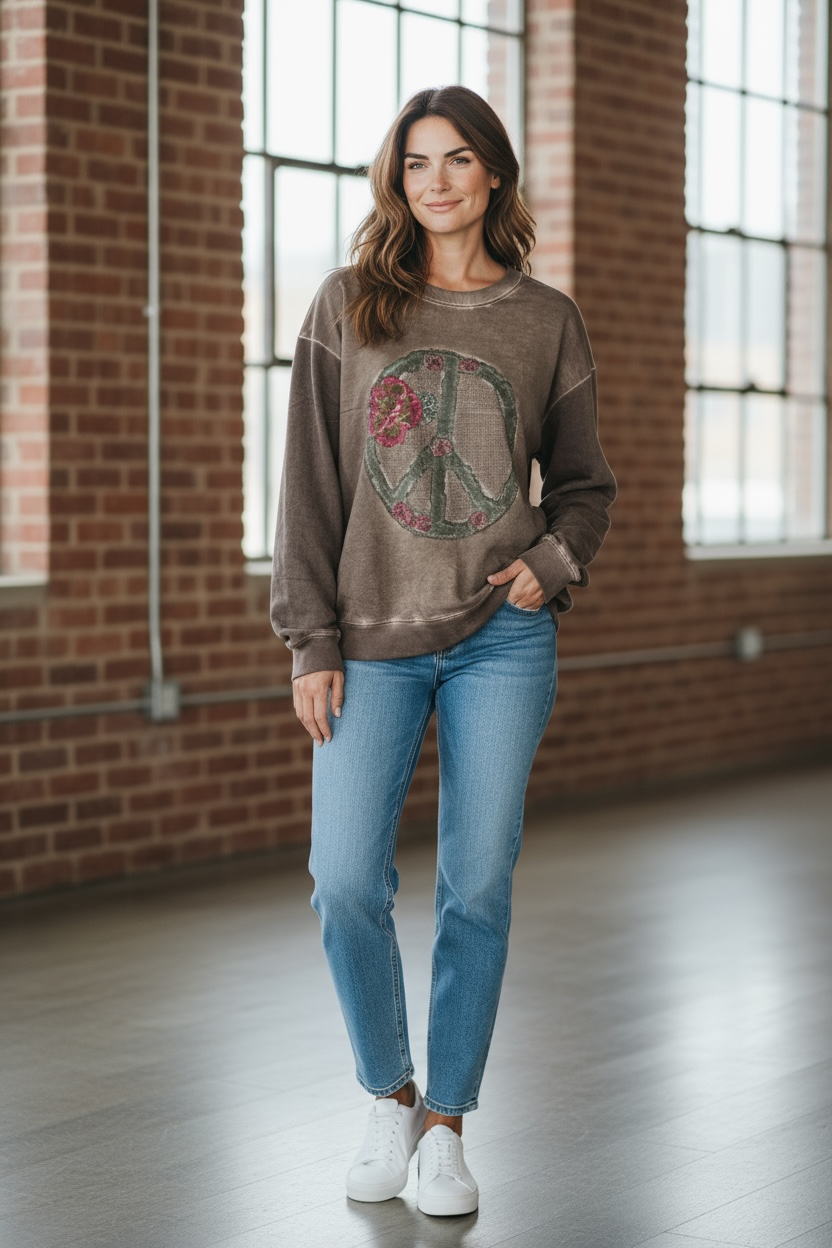 I Love Linen Peace Sweatshirt